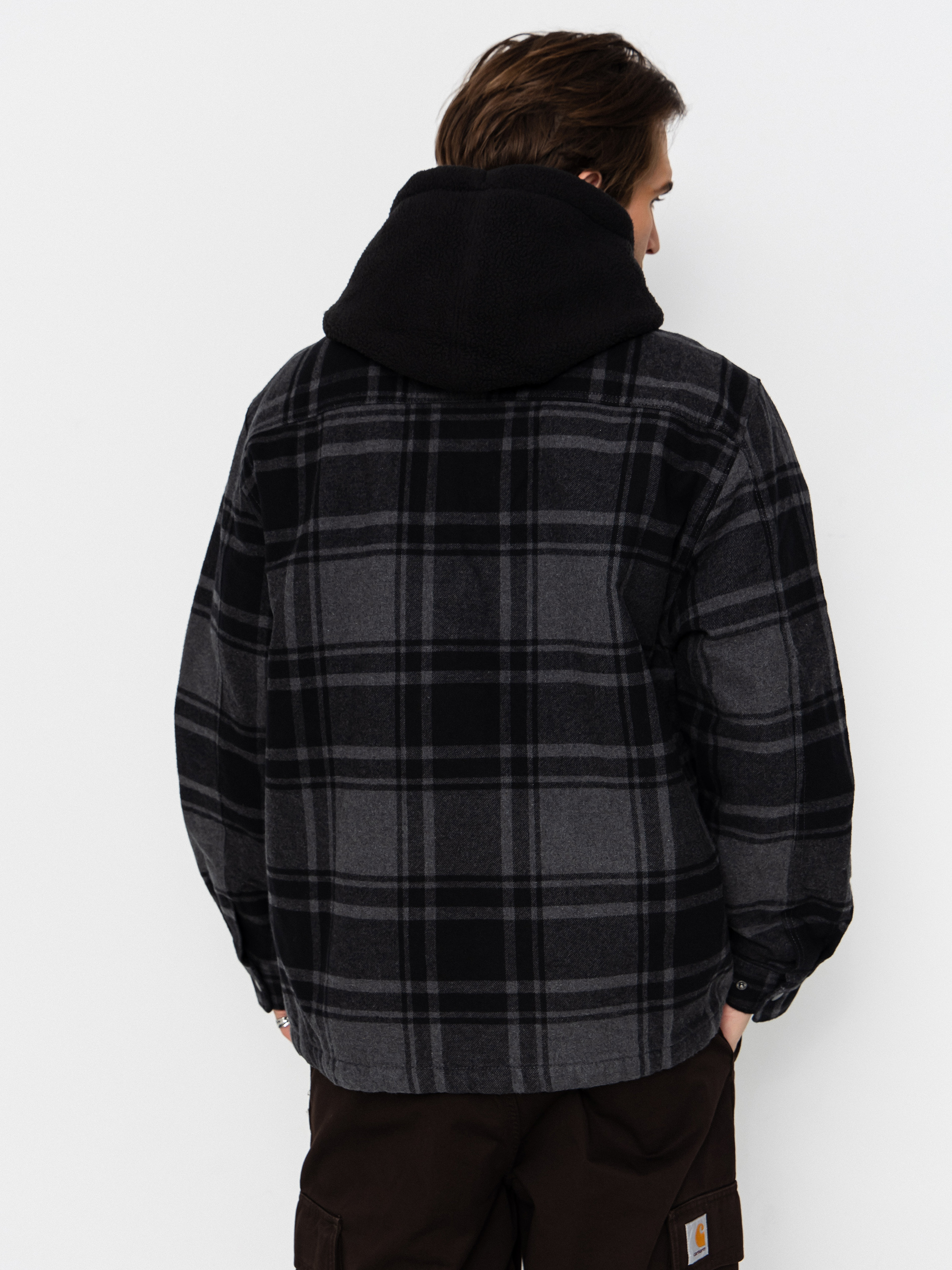 Košile Vans Piedmont Hooded Plaid Shacket (black/asphalt heather)