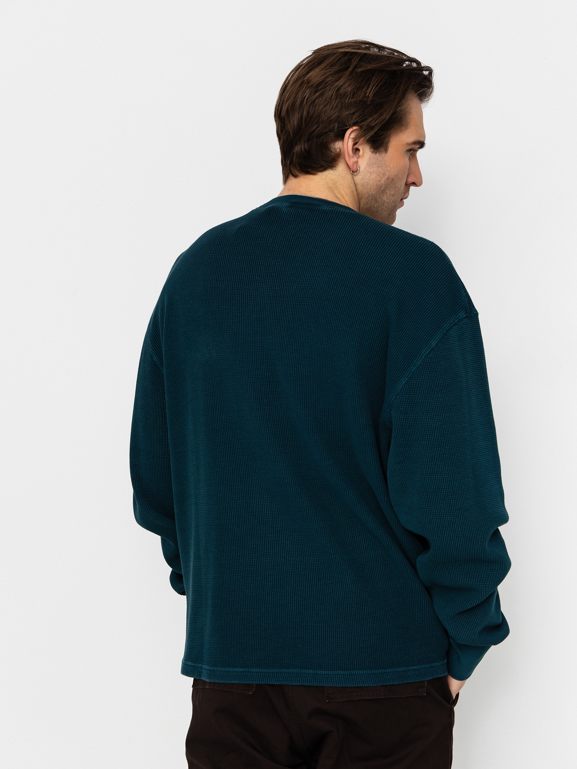 Triko Carhartt WIP Vista Waffle (deep lagoon/garment dyed)