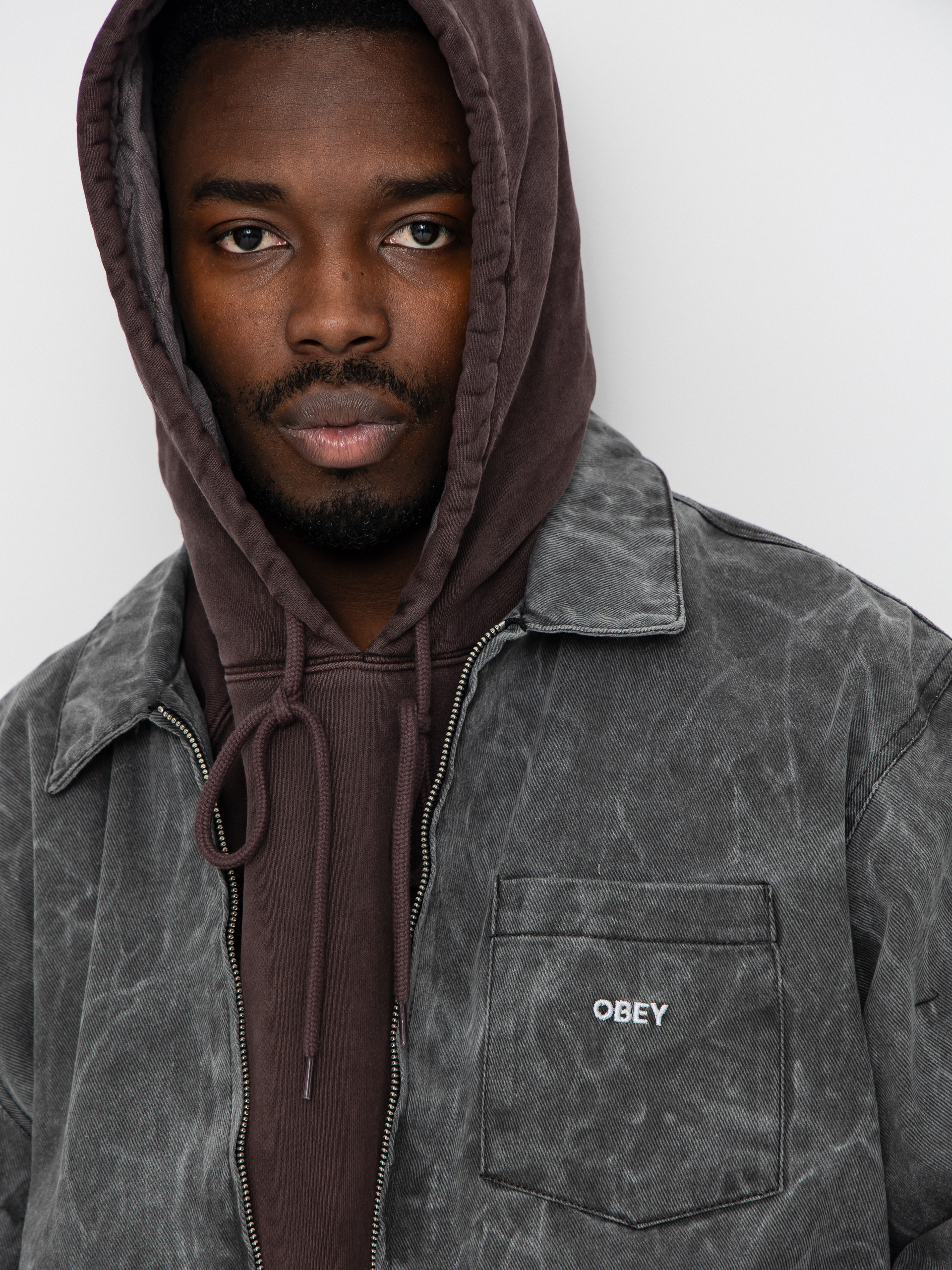 Bunda OBEY Obey Workman Zip (black wrinkle wash)