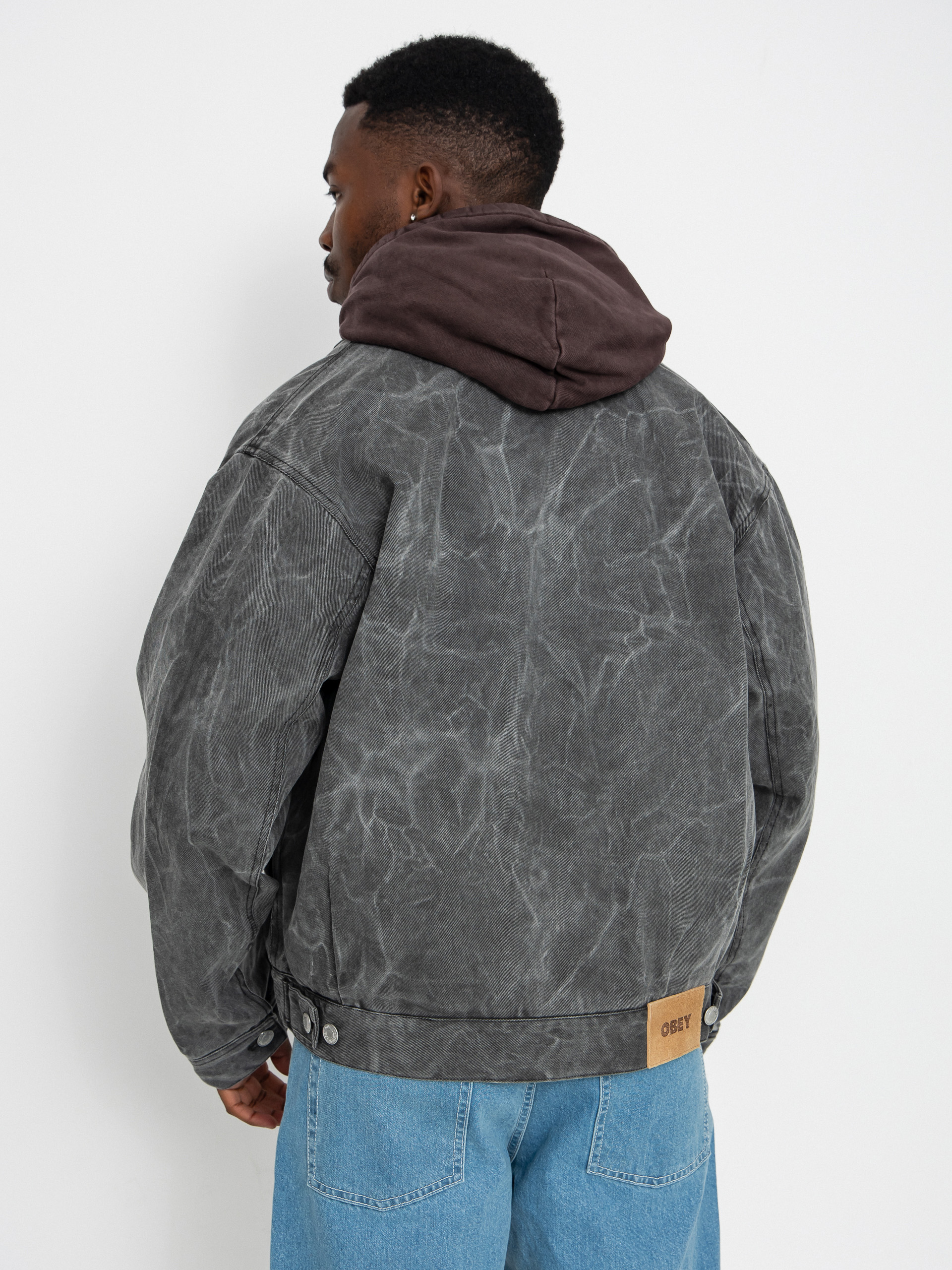 Bunda OBEY Obey Workman Zip (black wrinkle wash)