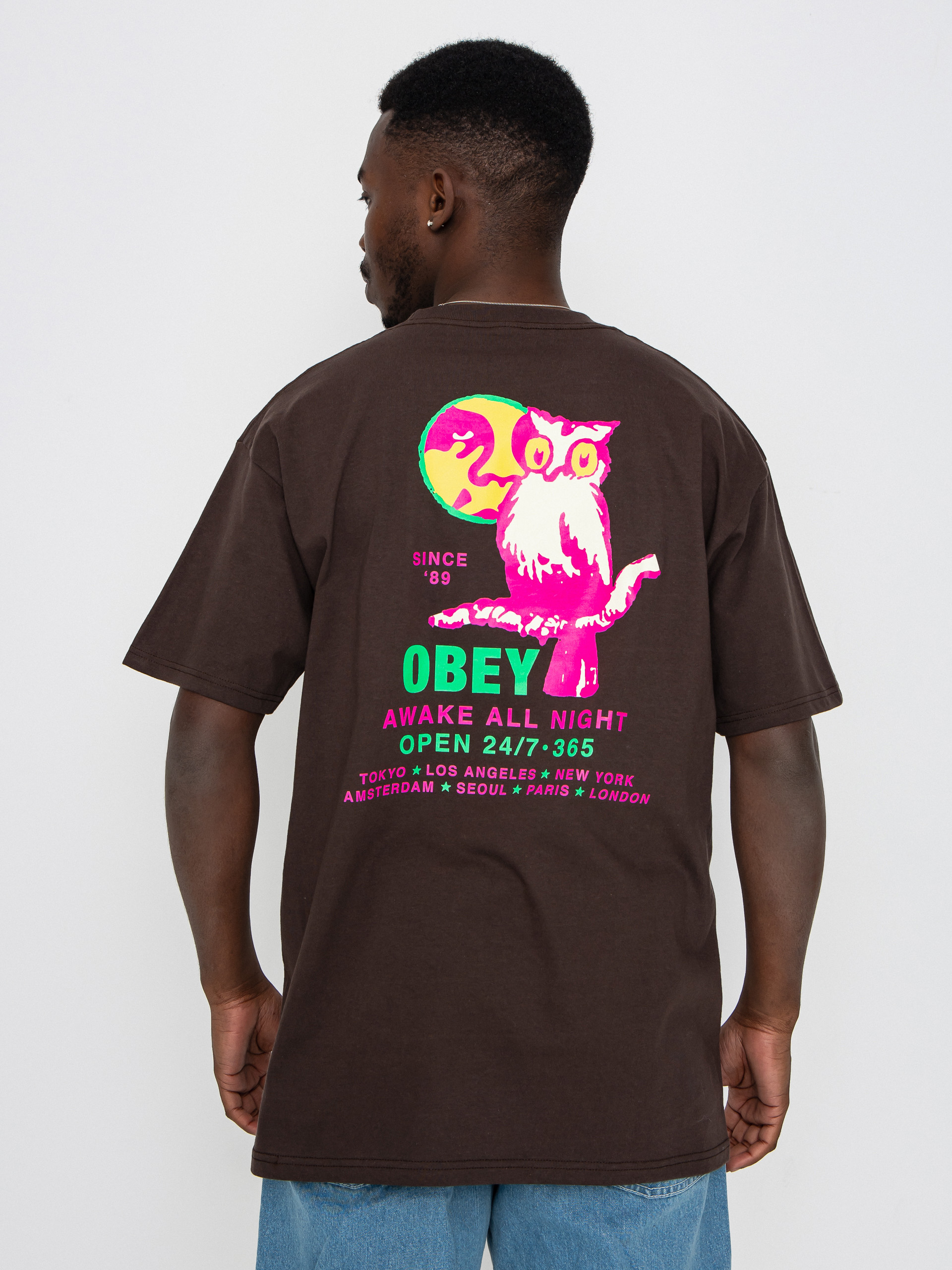 Tričko OBEY Obey Owl (java brown)