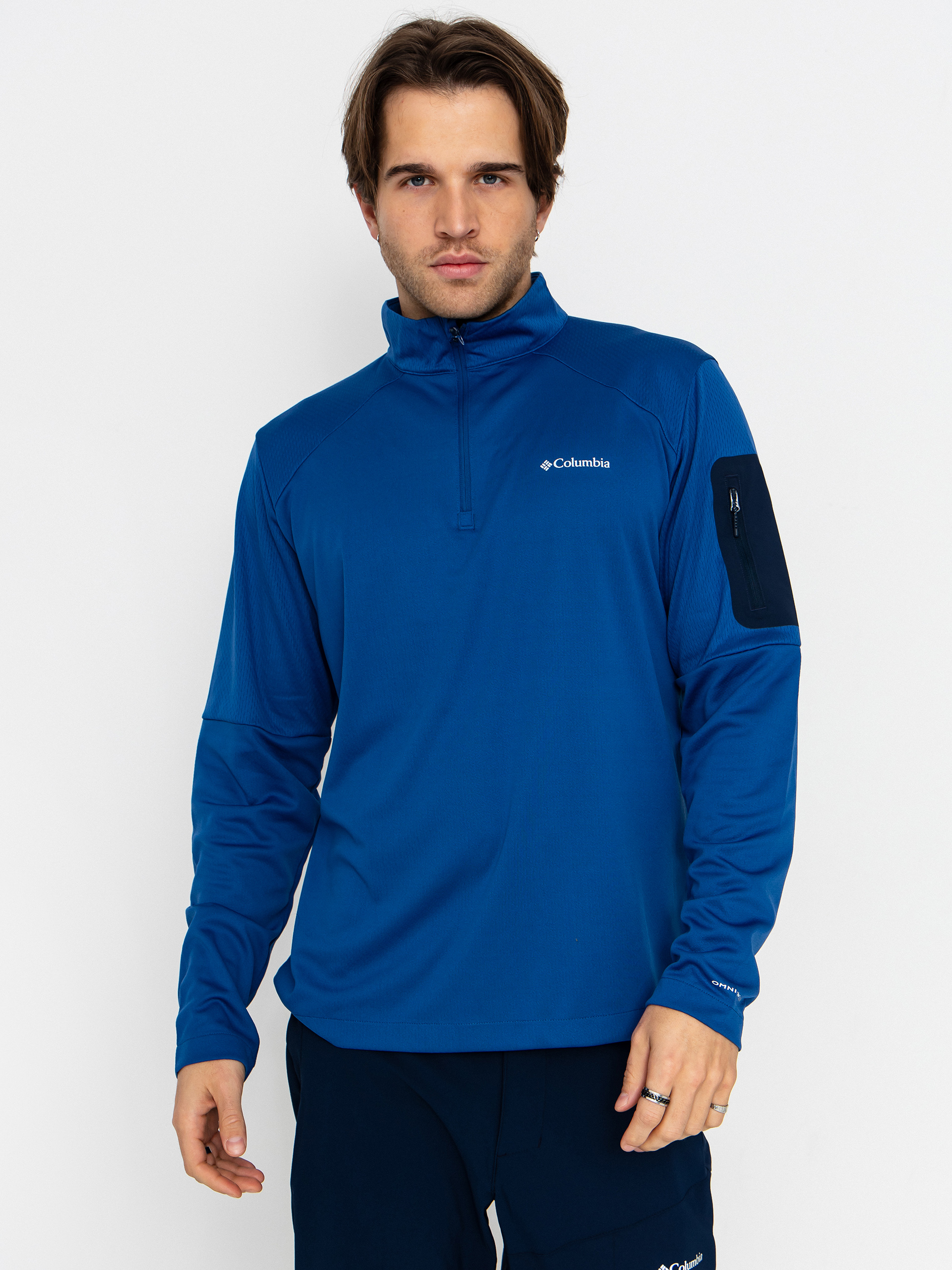 Fleecovu00e1 mikina Columbia Tech Knit 1/4 Zip (mtn blue/coll)
