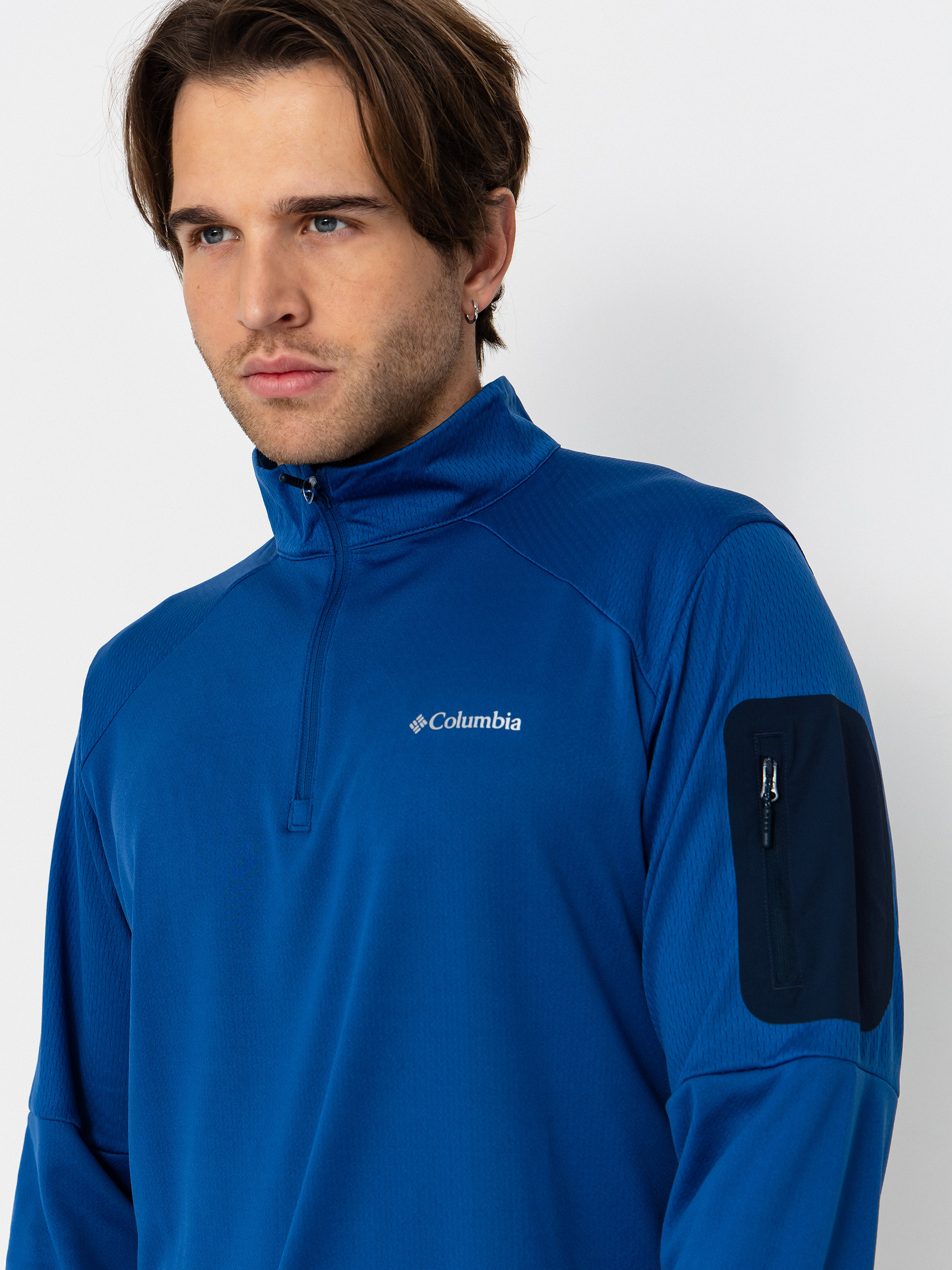Pánský Fleecová mikina Columbia Tech Knit 1/4 Zip (mtn blue/coll)