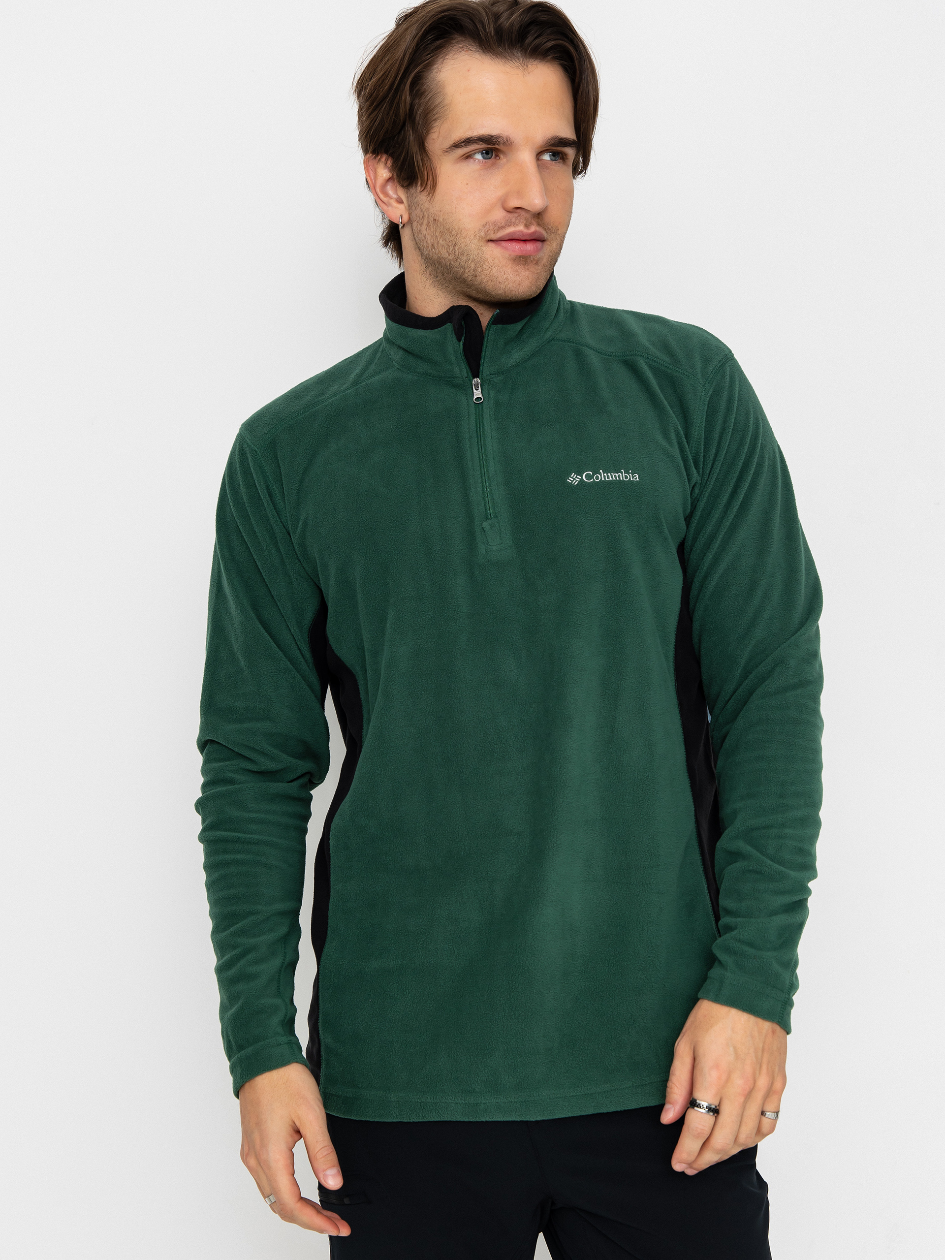 Fleecová mikina Columbia Klamath Range II Half Zip (rain forest/black)