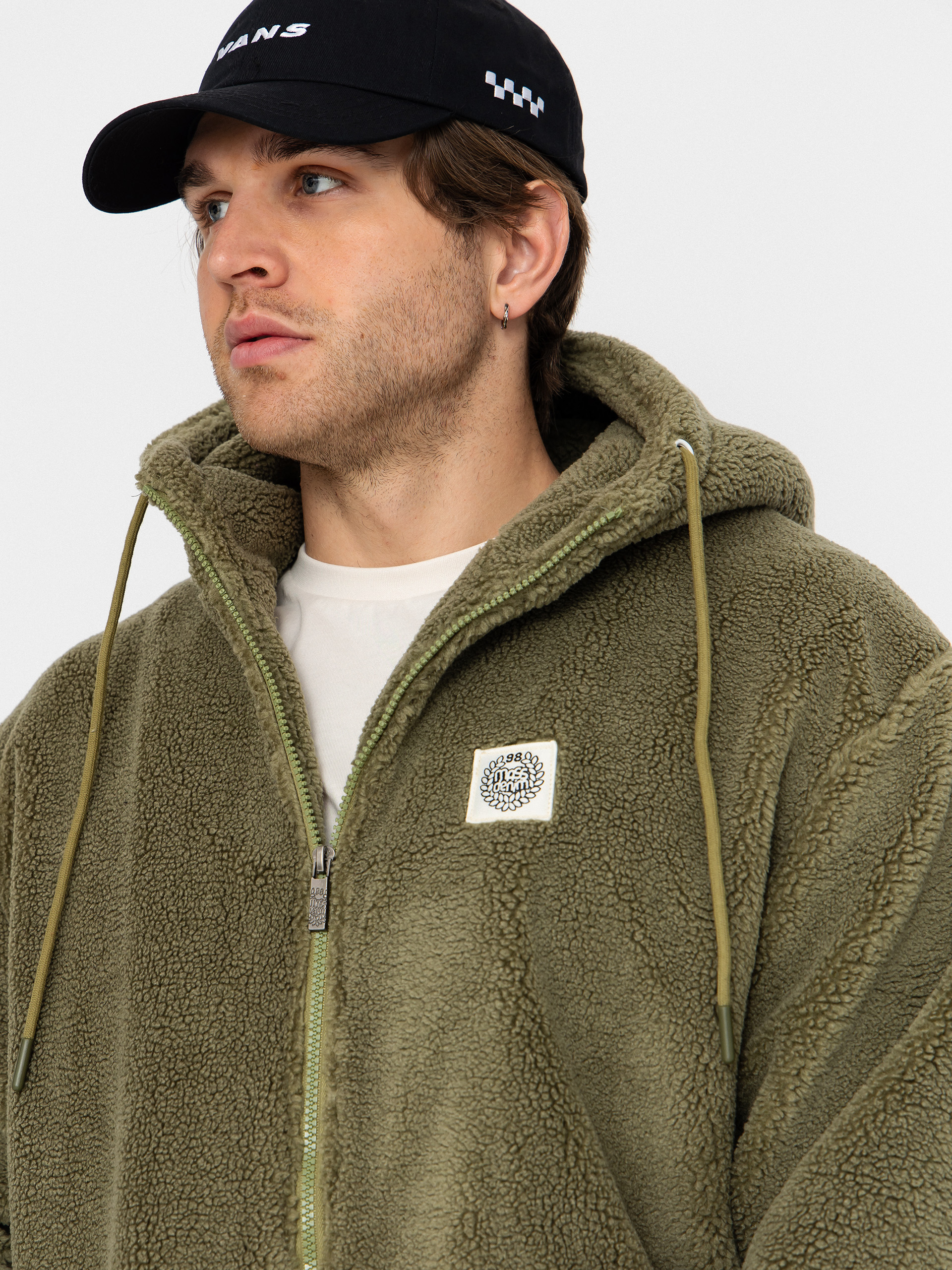 Bunda MassDnm Patch Teddy Zip Hoody (olive)
