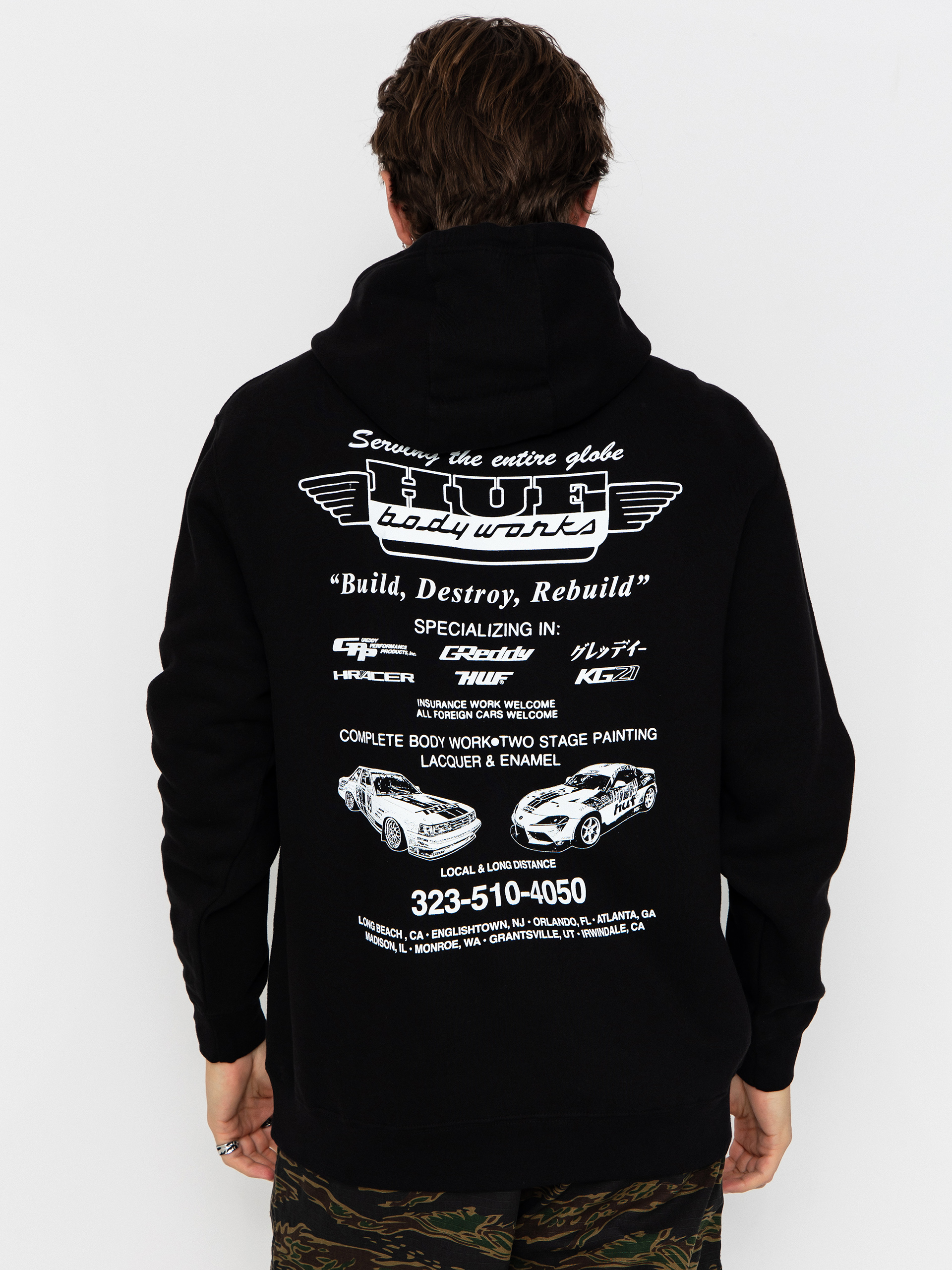 Mikina s kapucí HUF X Greddy Body Works HD