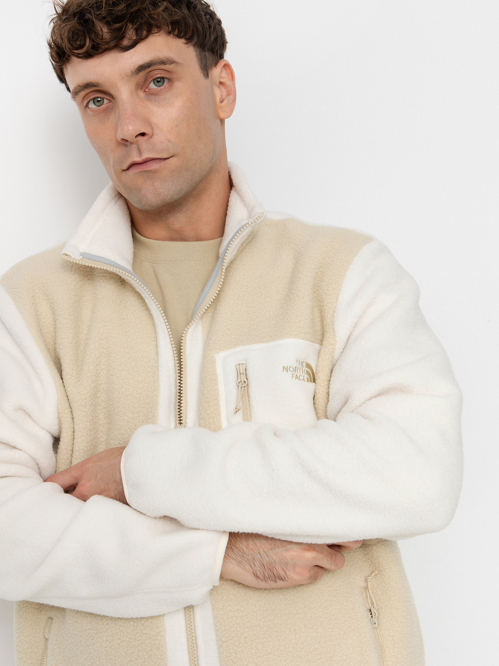 Pánský Fleecová mikina The North Face Yumiori (gravel/white dune/grave)