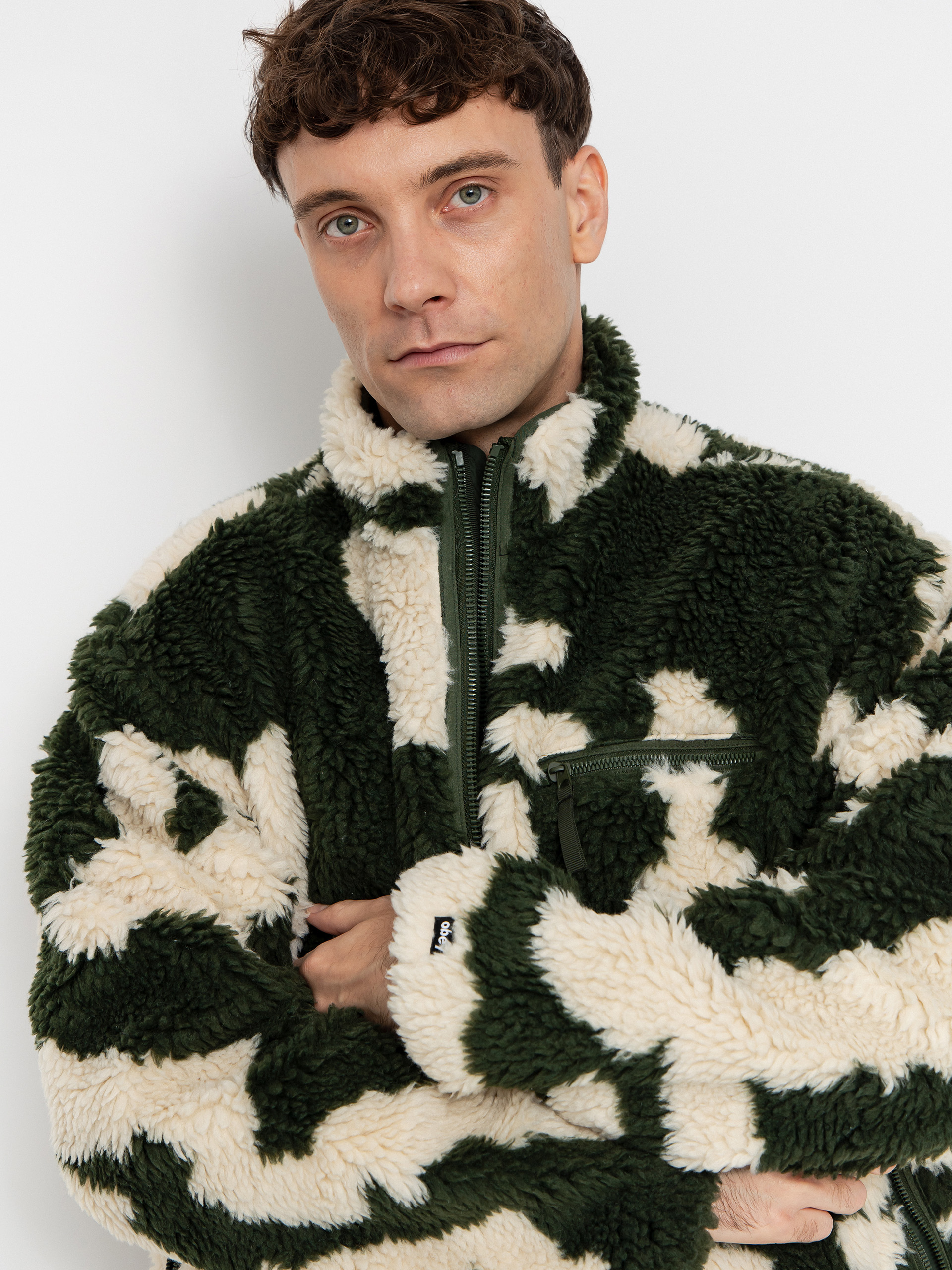 Pánský Fleecová mikina OBEY Obey Shaggy Sherpa (kombu green multi)