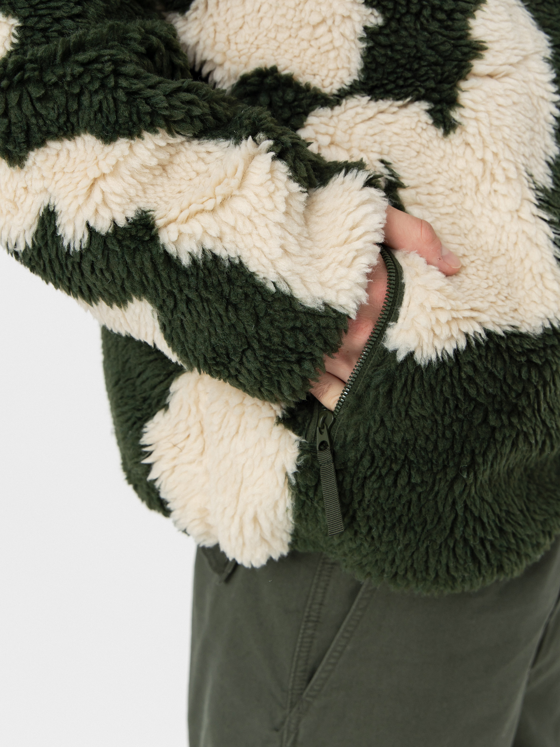 Pánský Fleecová mikina OBEY Obey Shaggy Sherpa (kombu green multi)