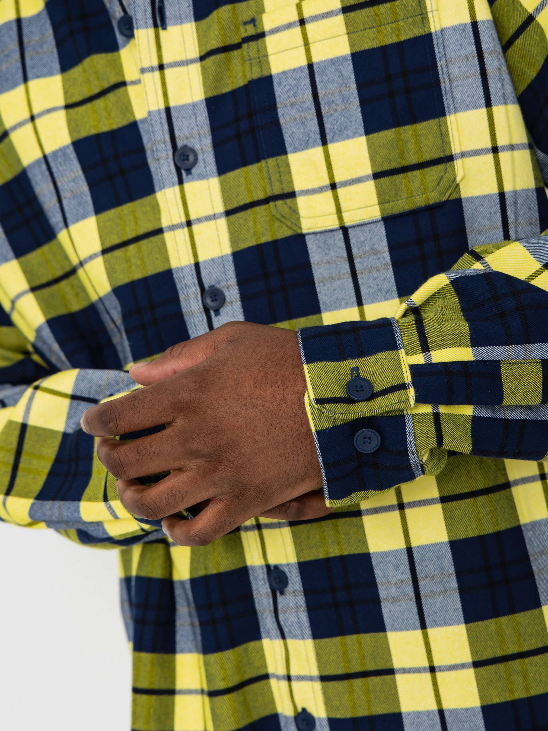 Košile Nike SB Flnnl Koston (midnight navy/speed yellow)