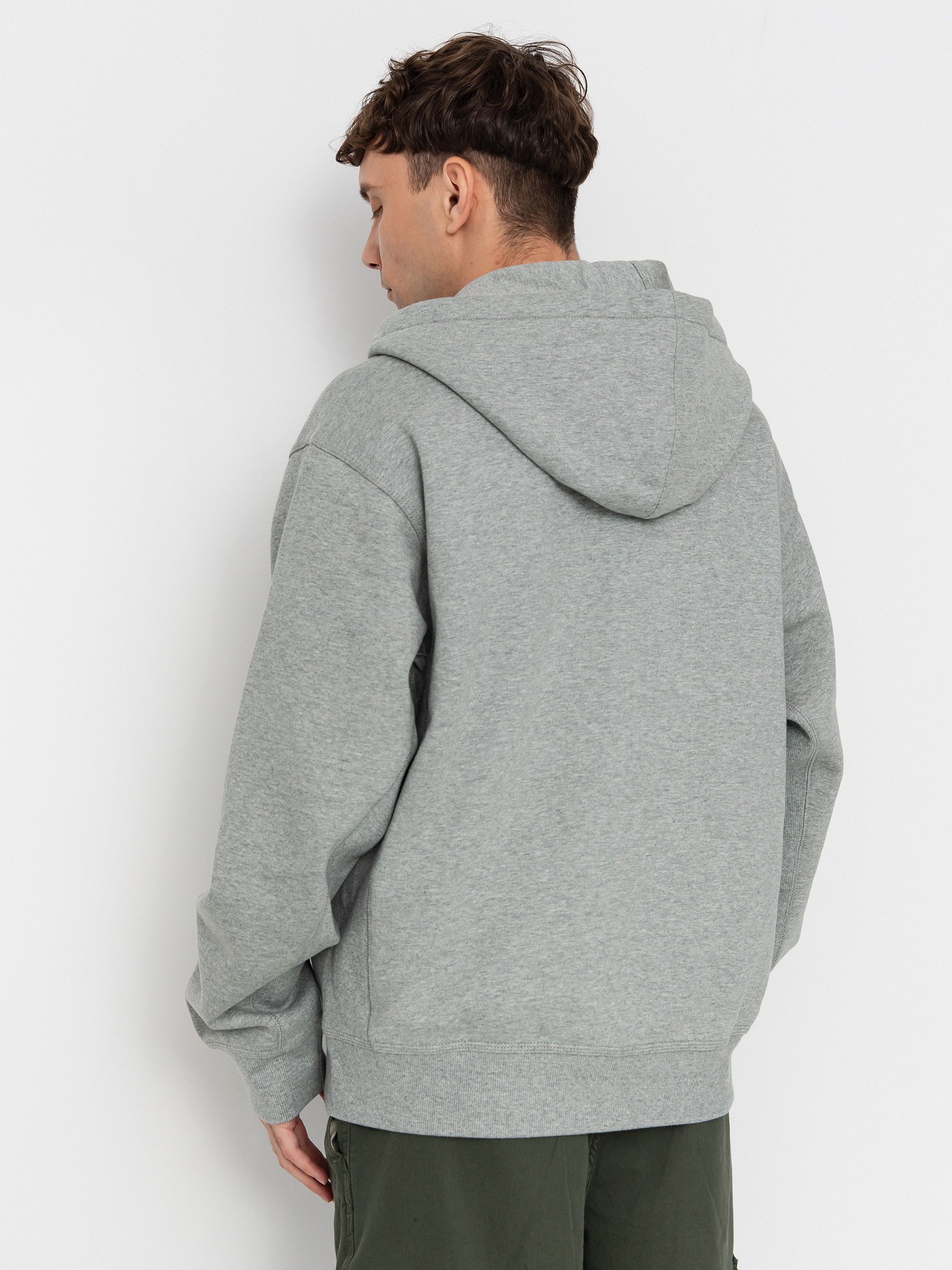 Mikina s kapucí Carhartt WIP American Script ZHD (grey heather)