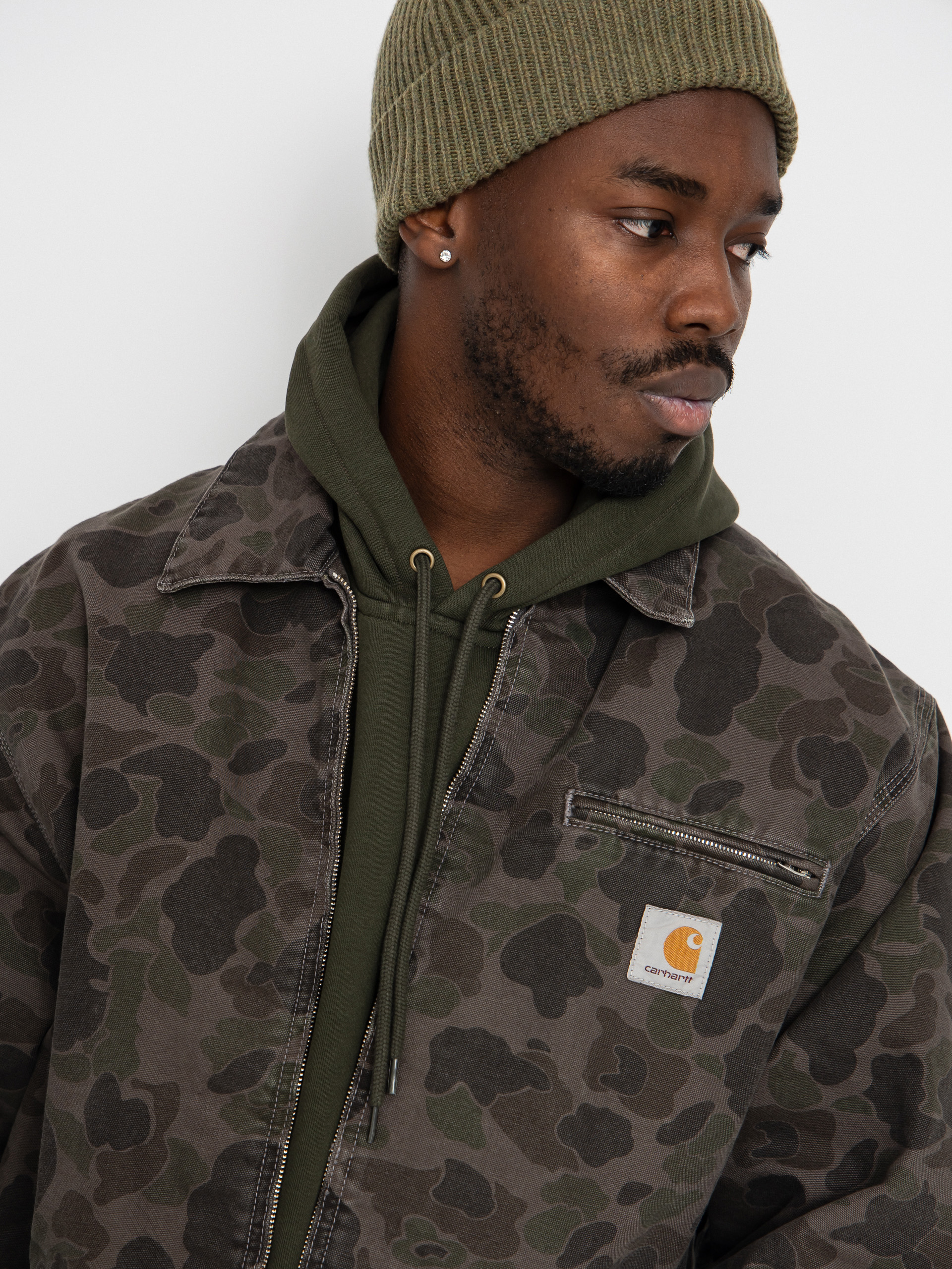 Bunda Carhartt WIP Duck Detroit (camo duck/green/porphyry/garment dyed)