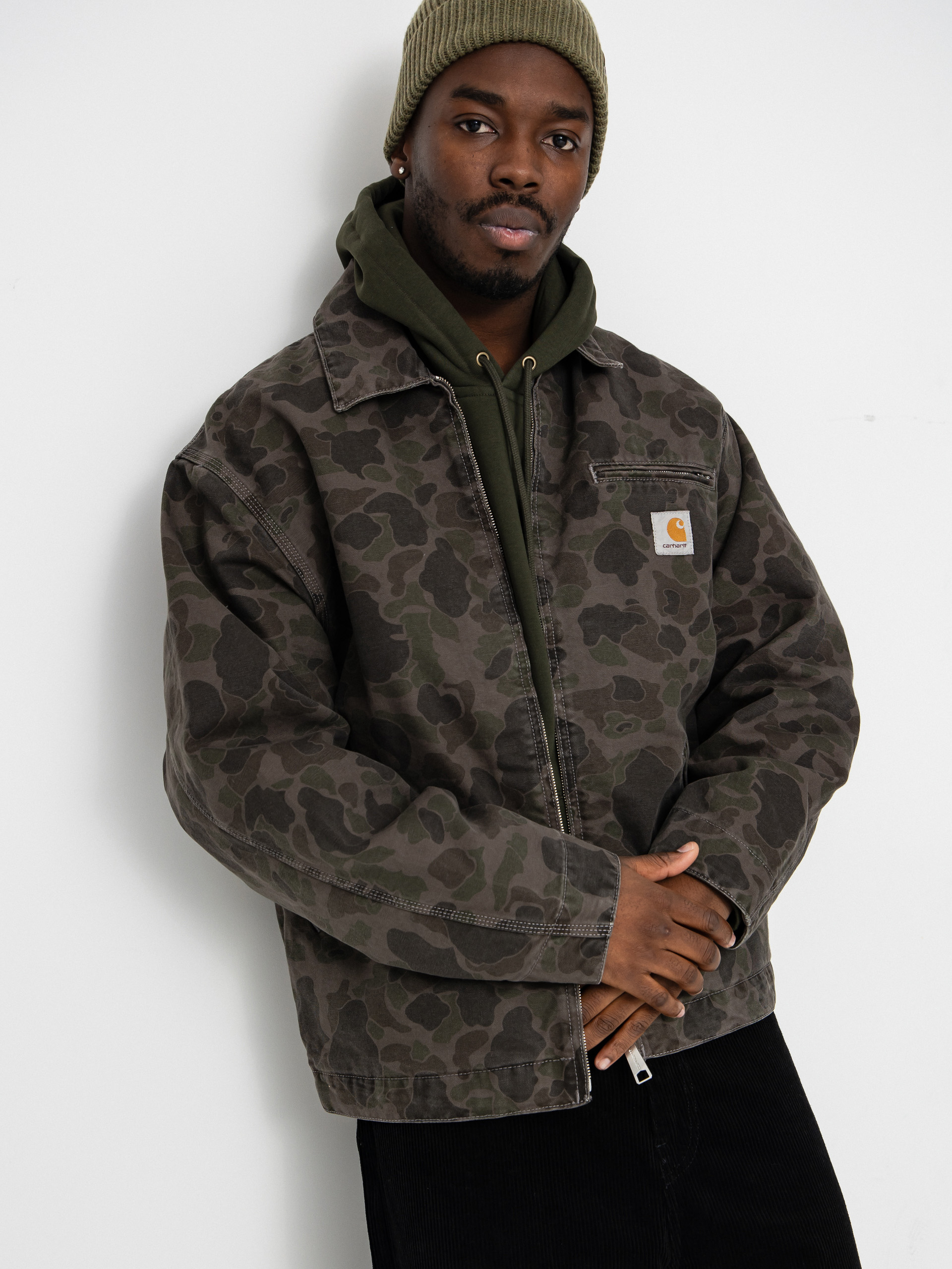 Bunda Carhartt WIP Duck Detroit (camo duck/green/porphyry/garment dyed)