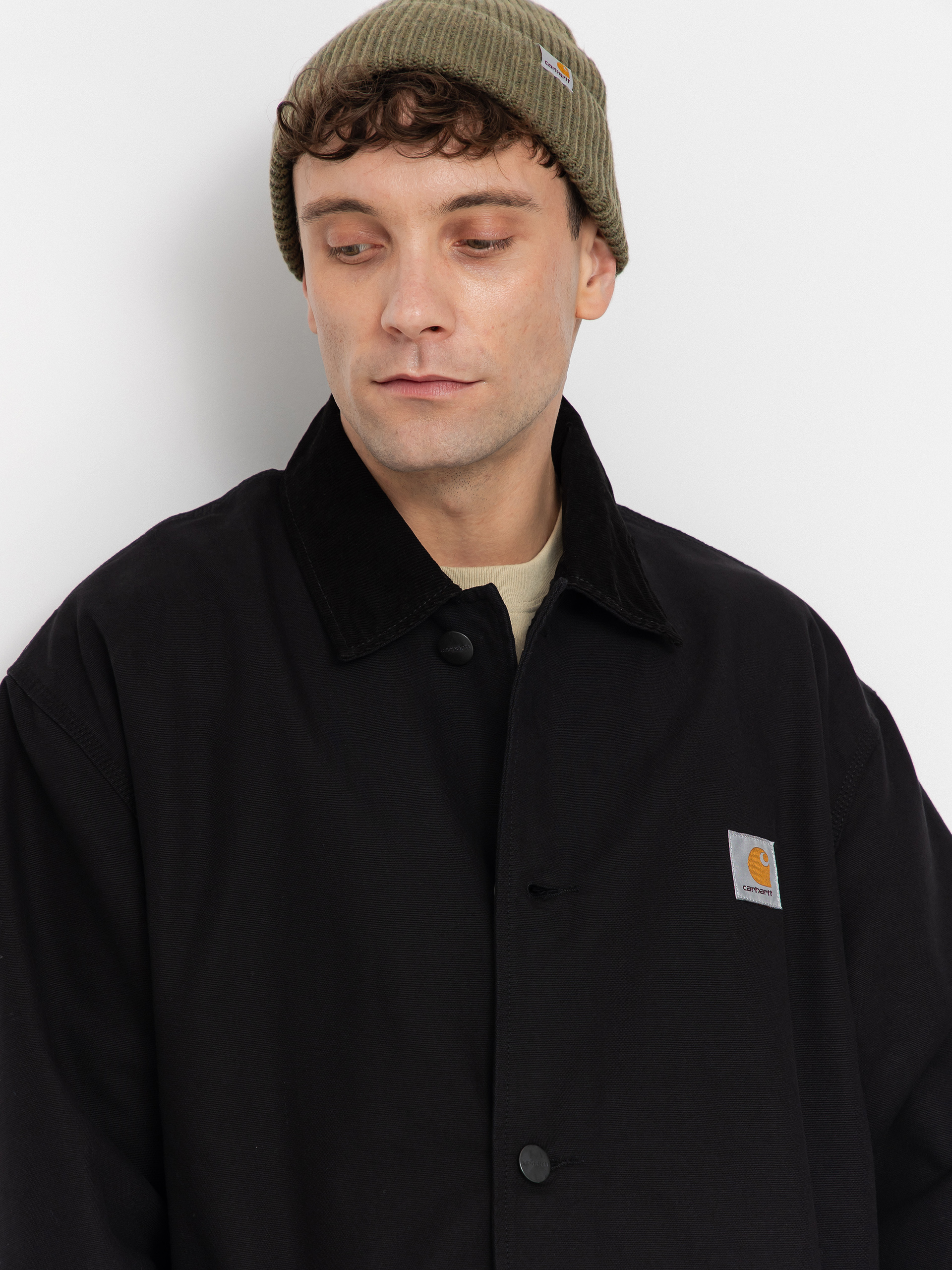 Kabát Carhartt WIP Webster Coat (black/black/rinsed)
