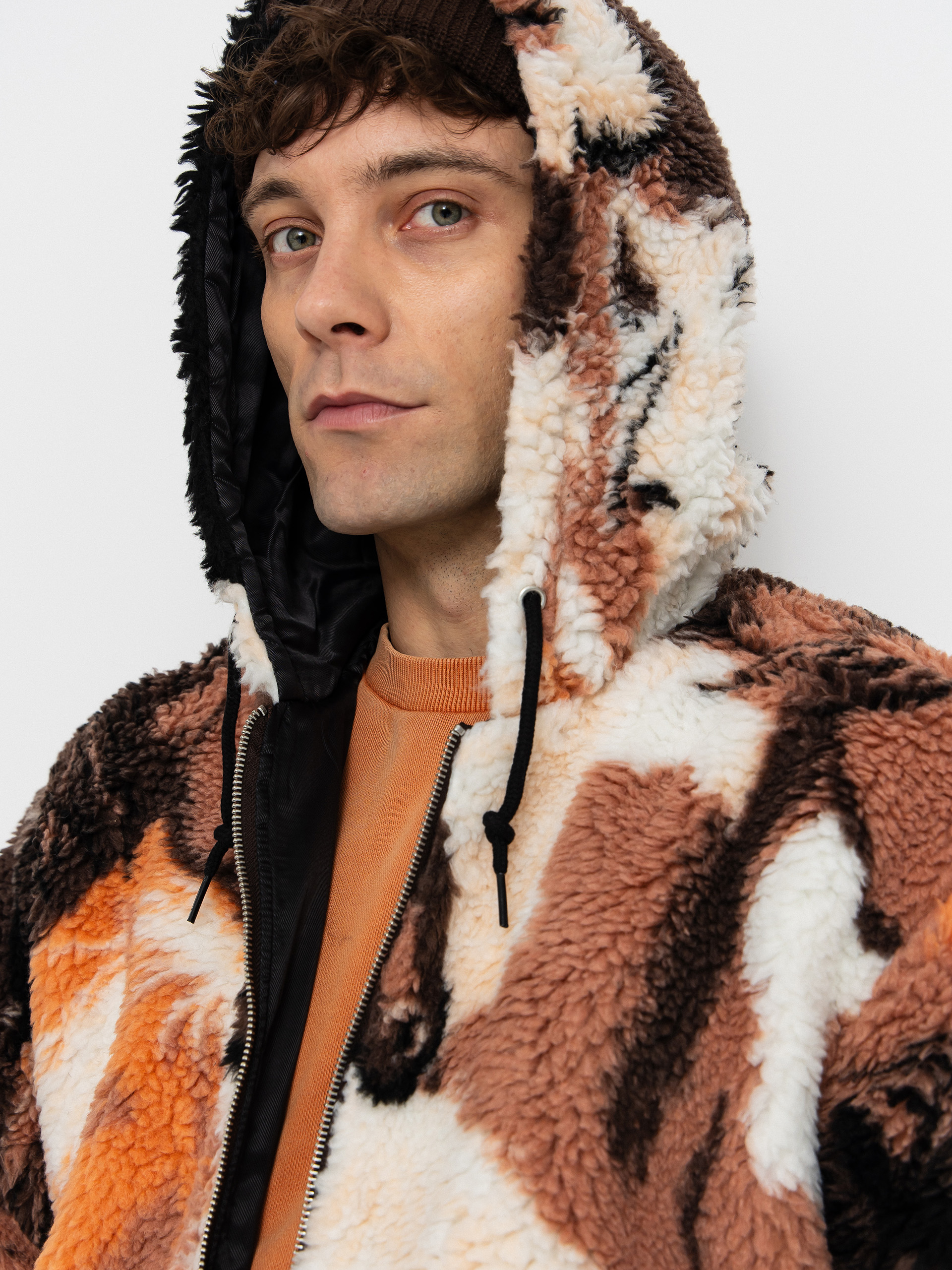 Pánský Fleecová mikina OBEY Obey Horses Sherpa (brown multi)