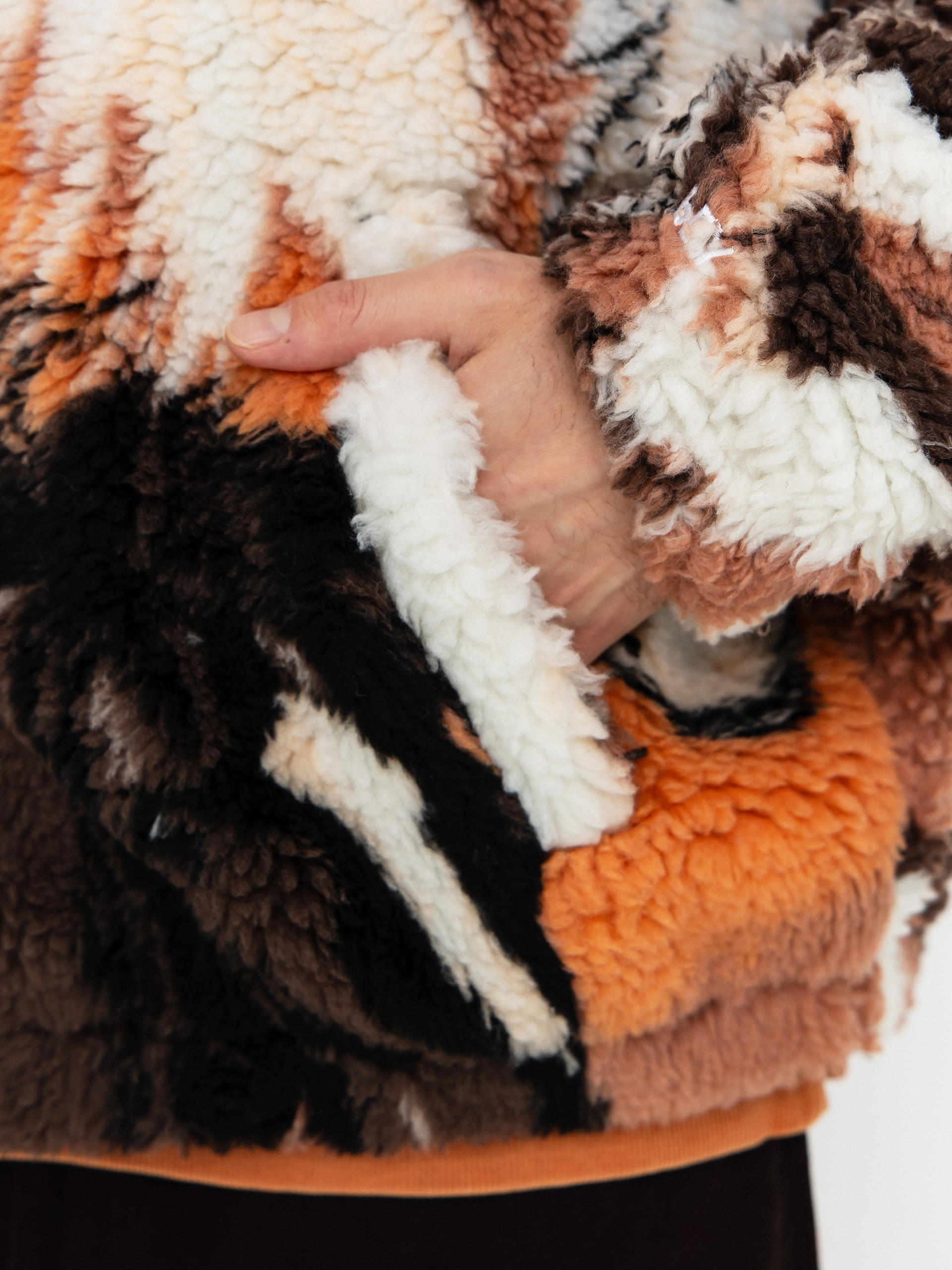 Pánský Fleecová mikina OBEY Obey Horses Sherpa (brown multi)