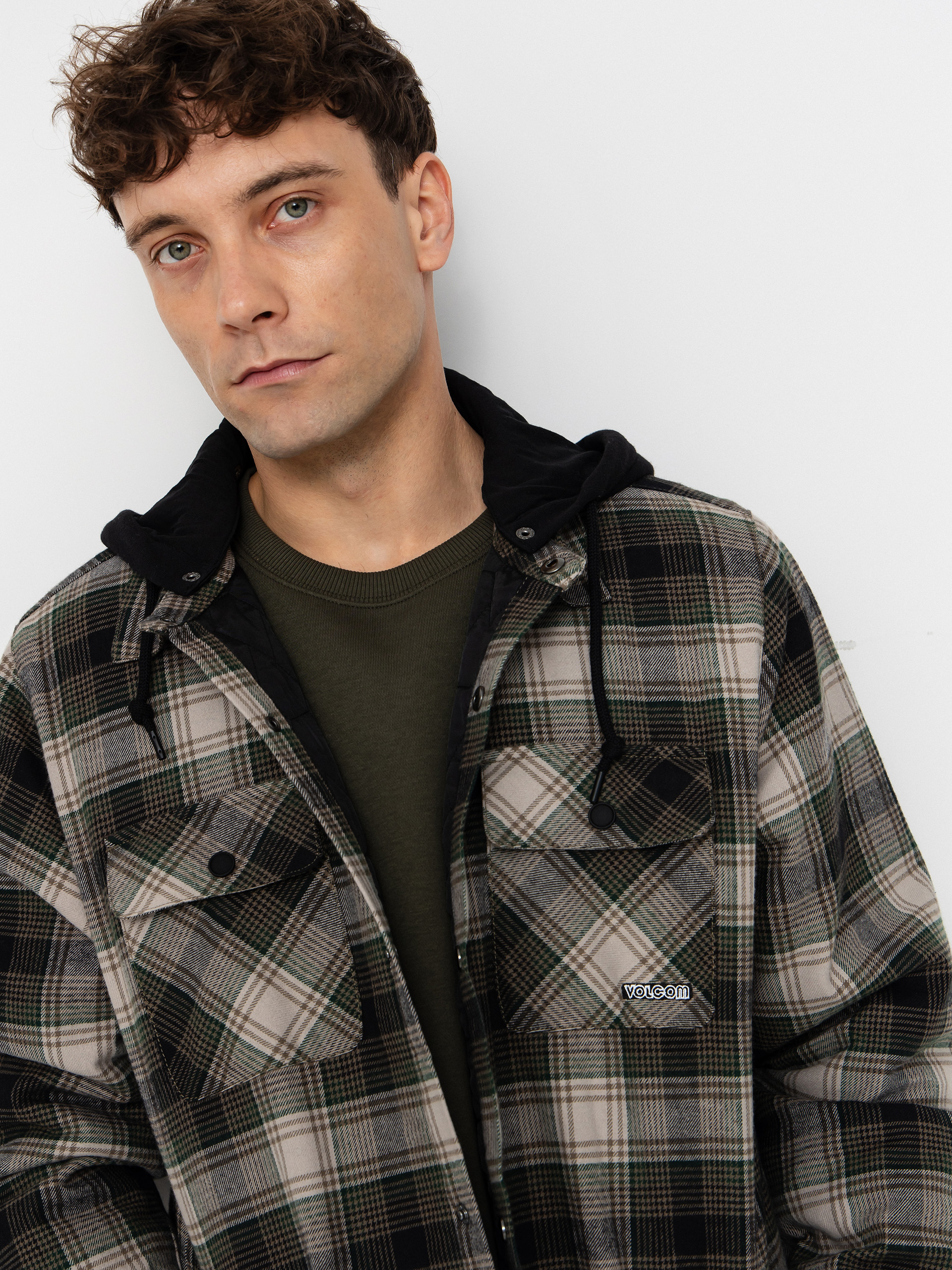 Bunda Volcom Kenson Ins Flannel (black green)