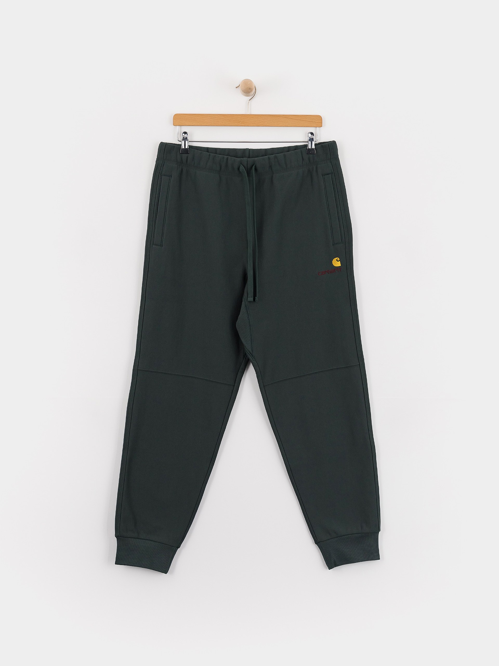 Kalhoty Carhartt WIP American Script Jogging (kale green)