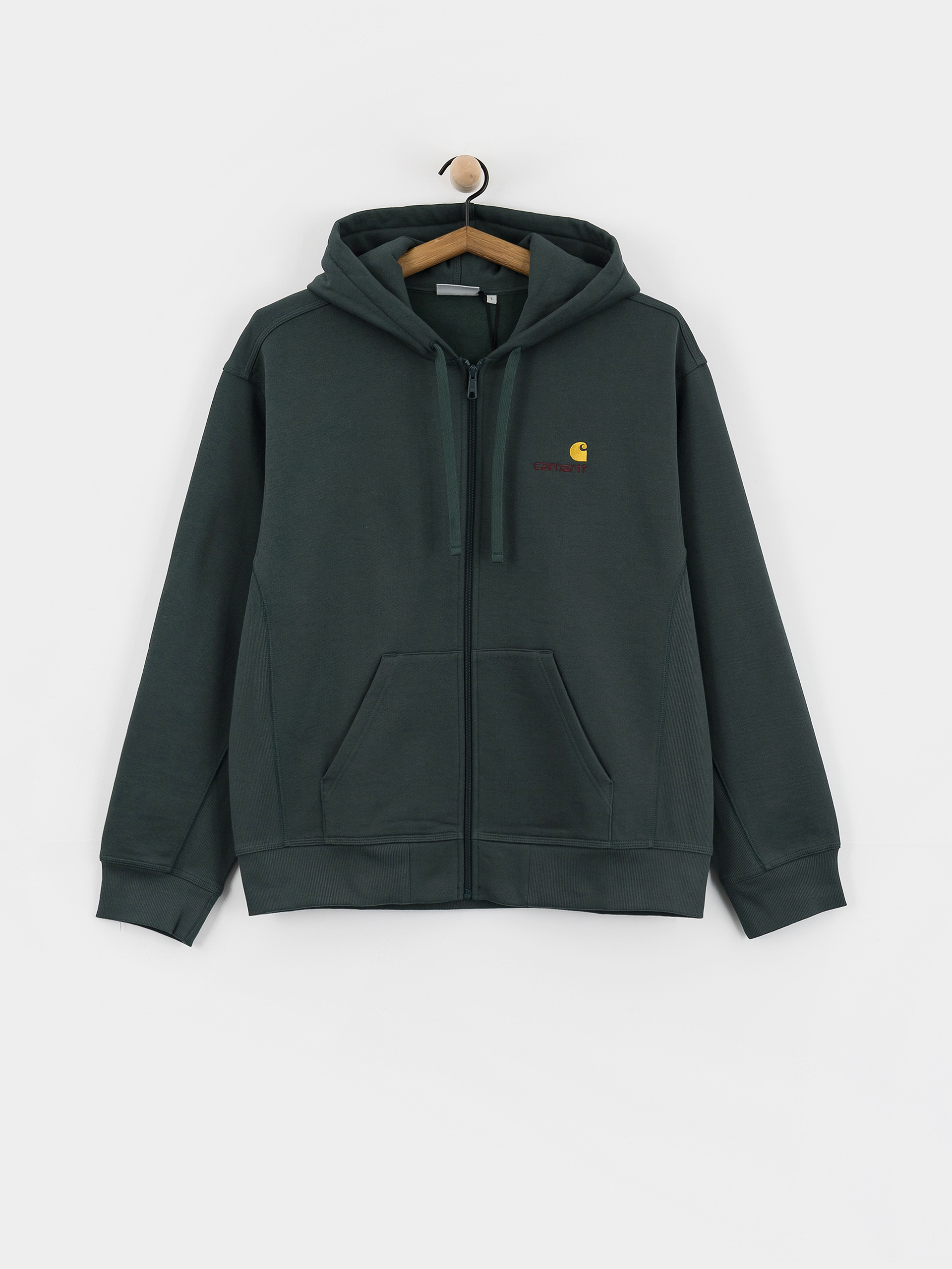 Mikina s kapucí Carhartt WIP American Script ZHD (kale green)
