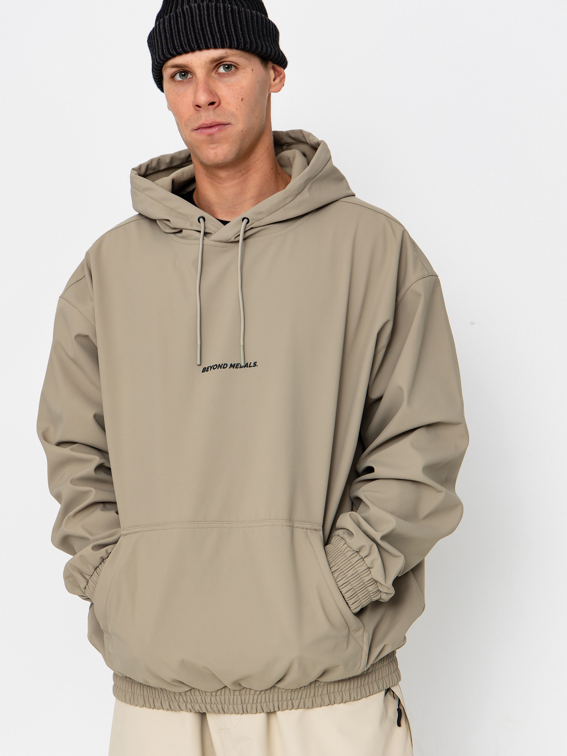 Pánská Snowboardová bunda Beyond Medals Softshell Hoodie (beige)