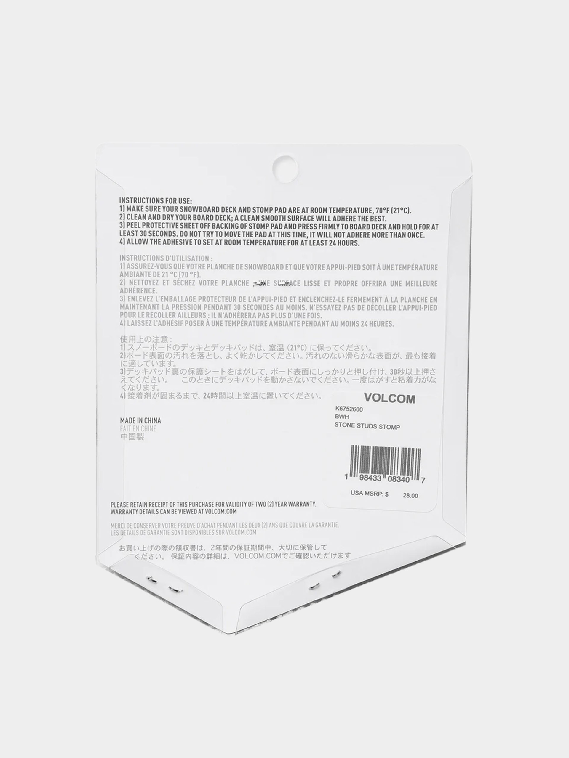 Příslušenství Volcom Stone Studs Stomp Wmn (black white)