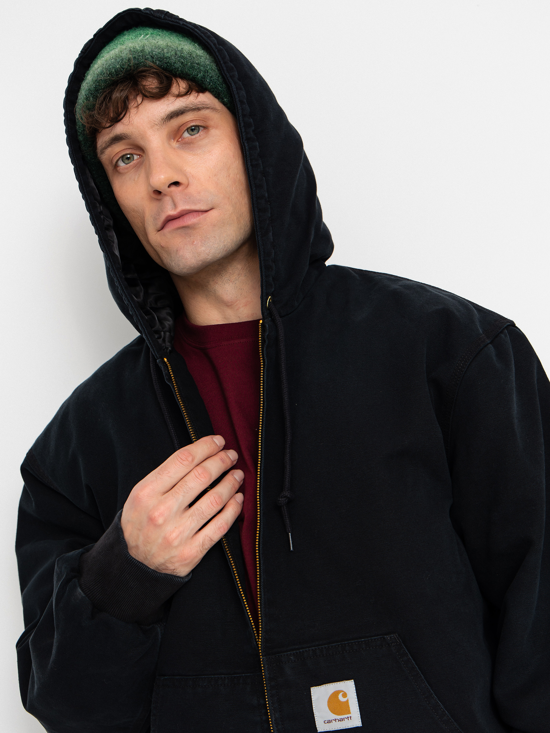 Bunda Carhartt WIP OG Active (black/stone canvas)