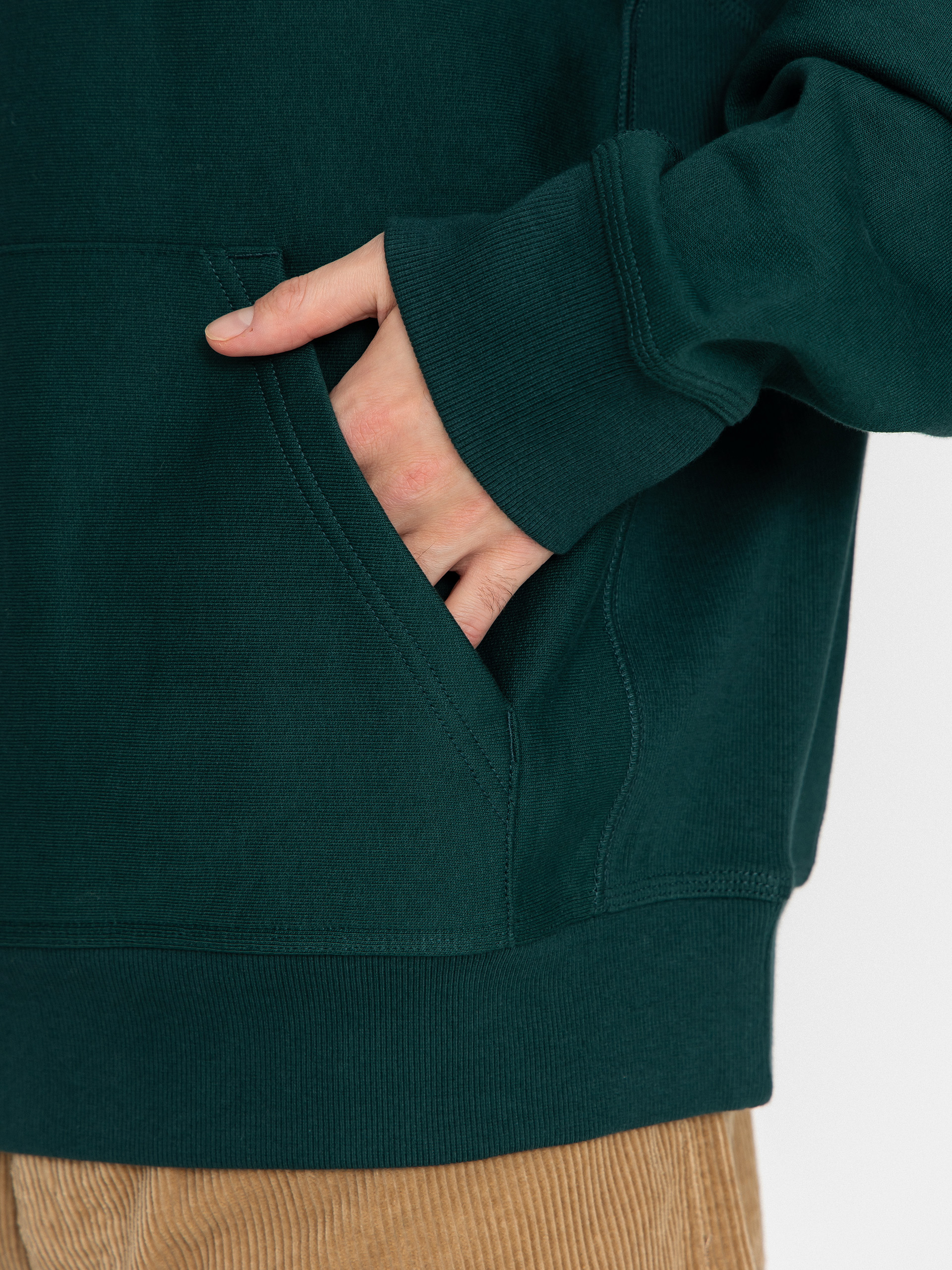 Mikina s kapucí Carhartt WIP American Script HD (dark fir)