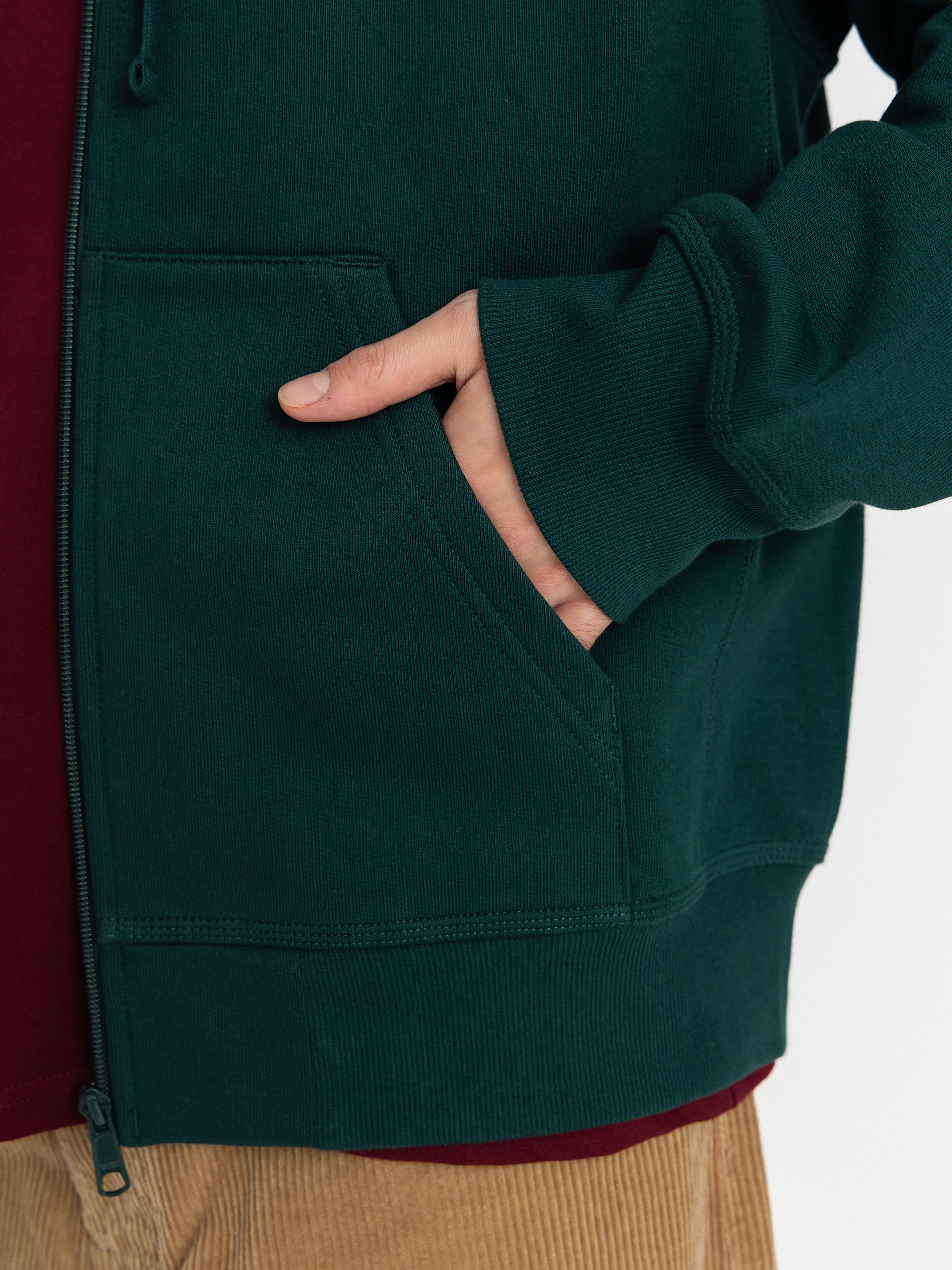 Mikina s kapucí Carhartt WIP American Script ZHD (dark fir)