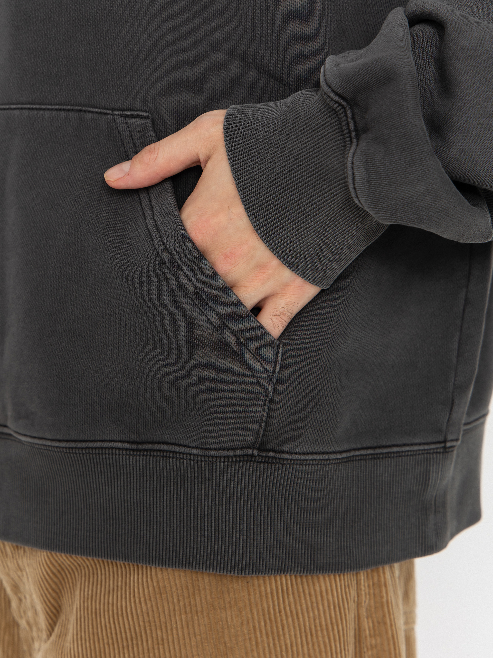 Mikina s kapucí Carhartt WIP Benton HD (graphite/garment dyed)