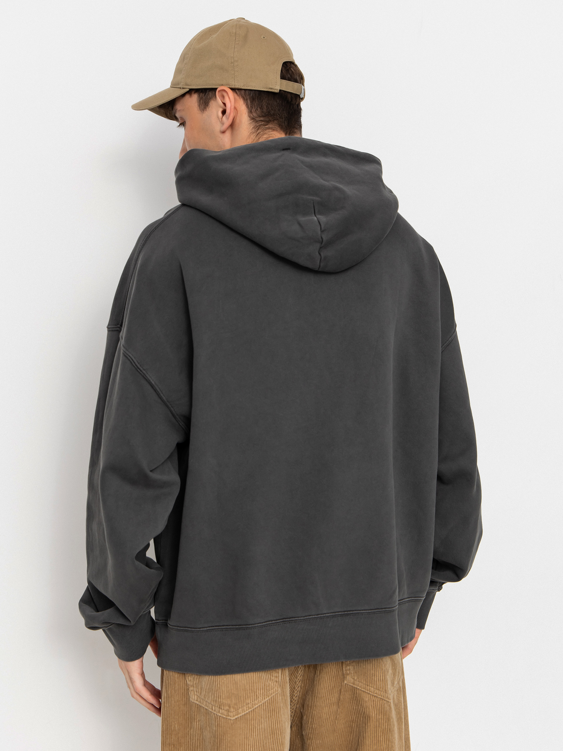 Mikina s kapucí Carhartt WIP Benton HD (graphite/garment dyed)