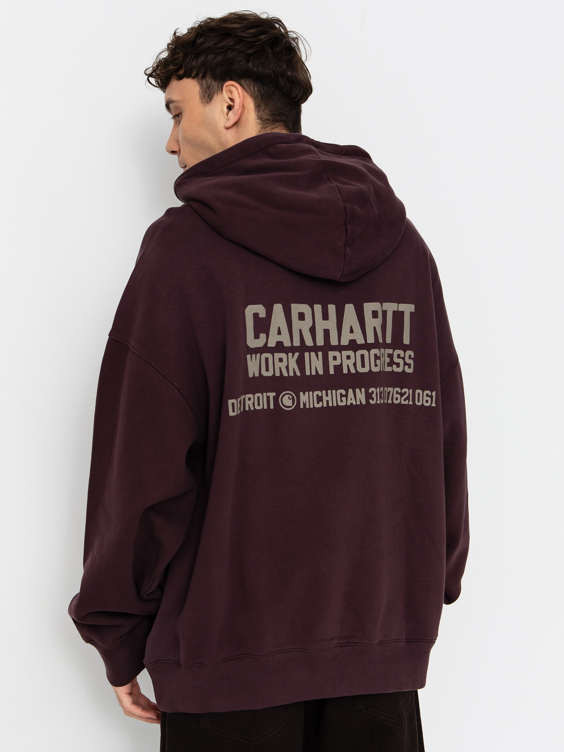Mikina s kapucí Carhartt WIP Distance HD (palisander/stone dyed)