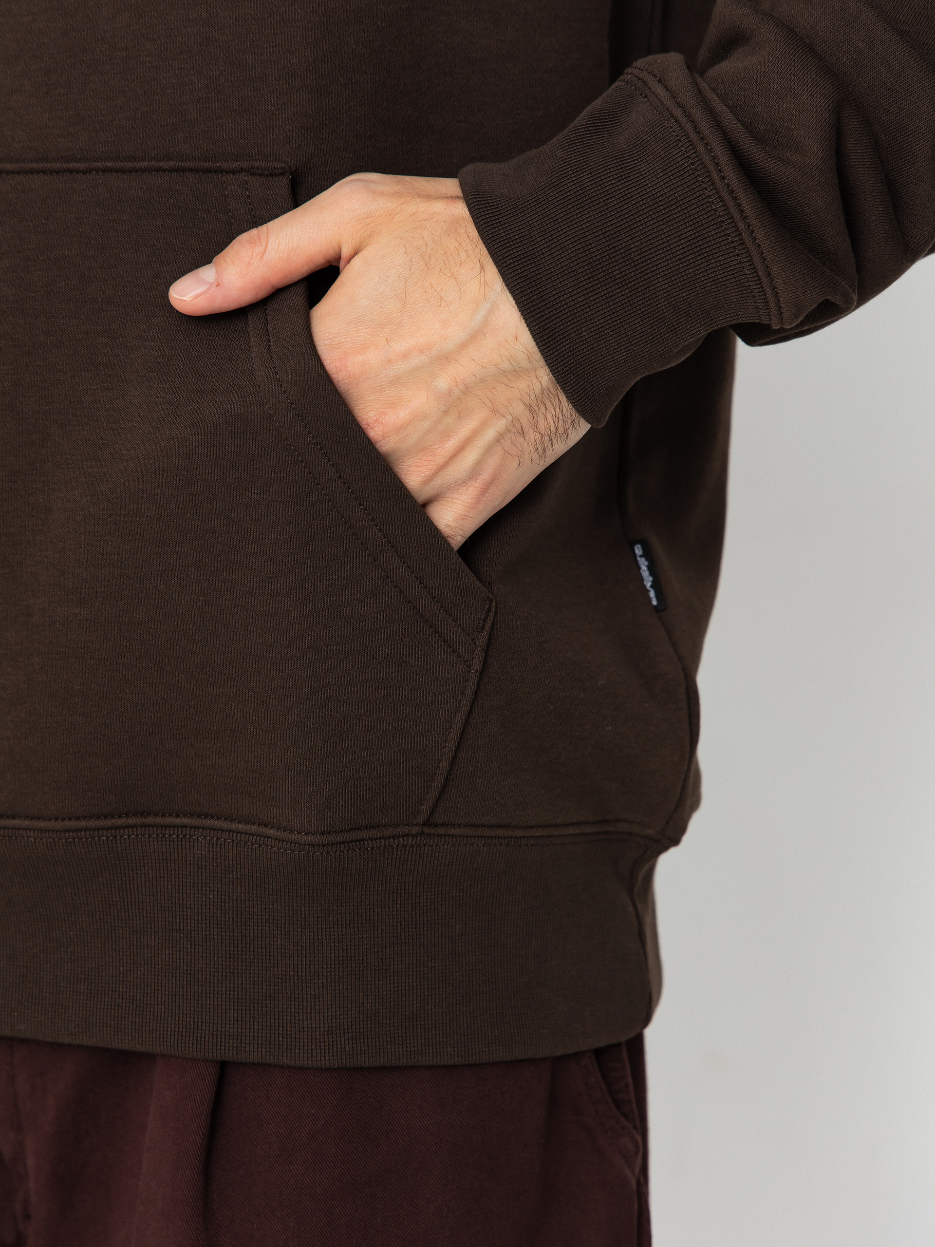 Mikina s kapucí Quiksilver Fineline HD (chocolate brown)