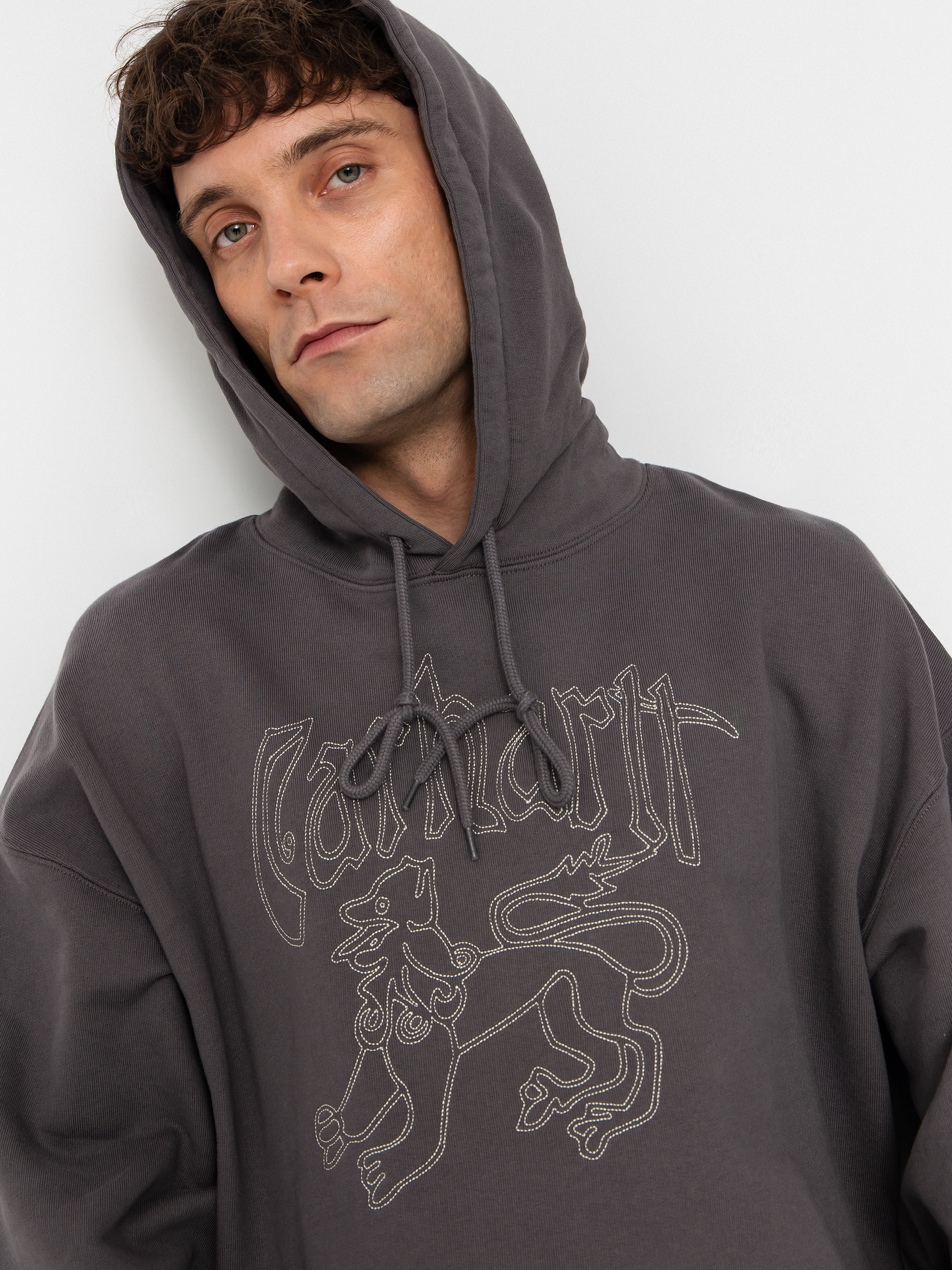 Mikina s kapucí Carhartt WIP Hackwork HD (porphyry/fleur de sel)