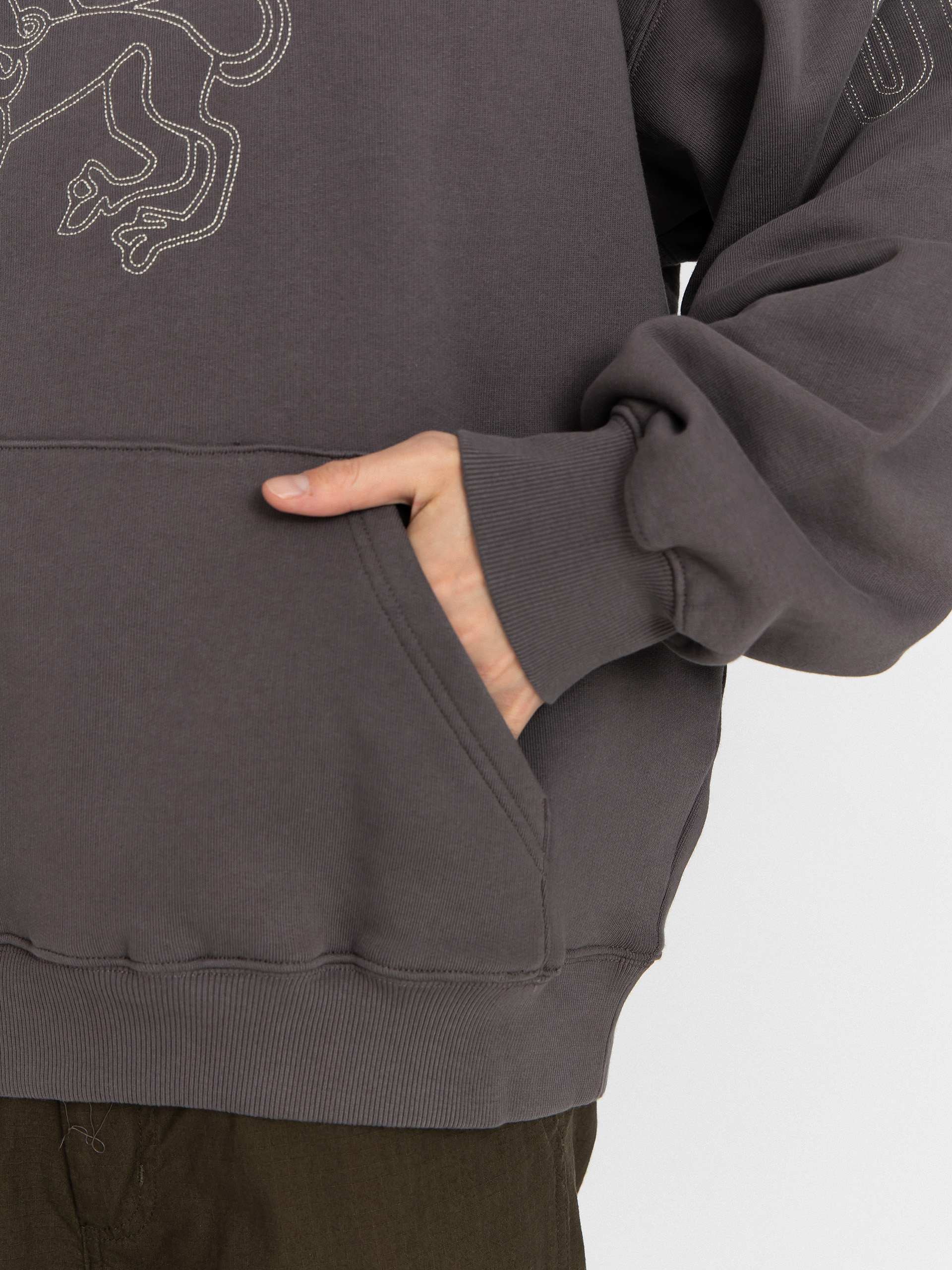 Mikina s kapucí Carhartt WIP Hackwork HD (porphyry/fleur de sel)