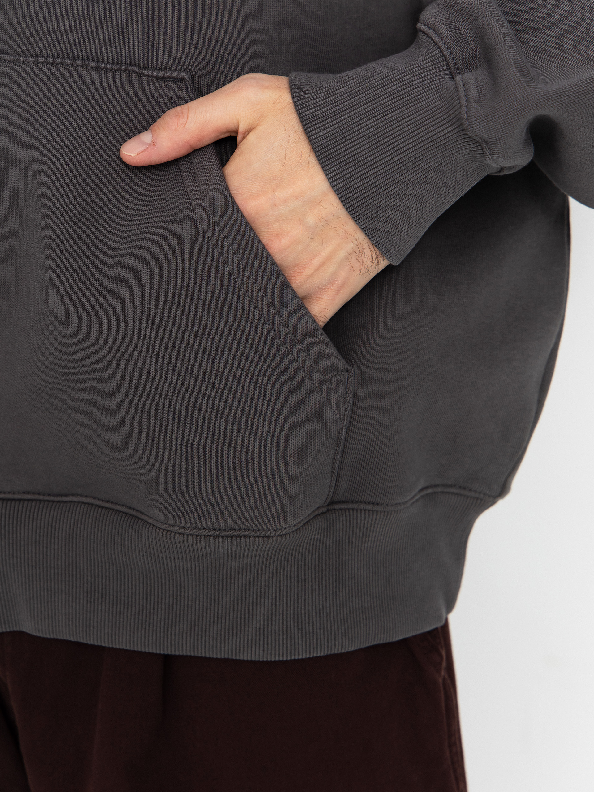 Mikina s kapucí Carhartt WIP Distance HD (graphite/stone dyed)