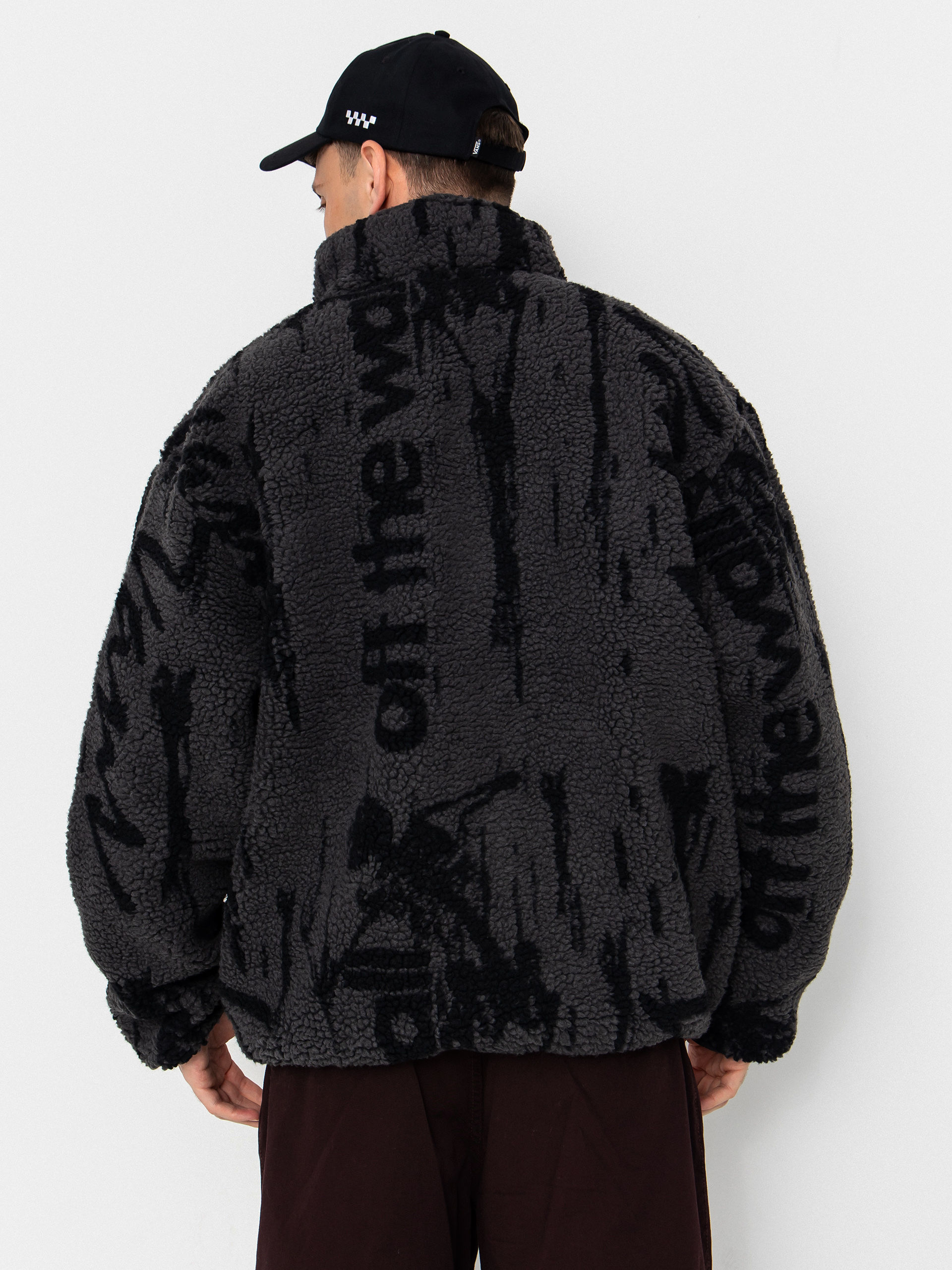 Pánský Fleecová mikina Vans Stiller Sherpa Full Zip (asphalt/black)