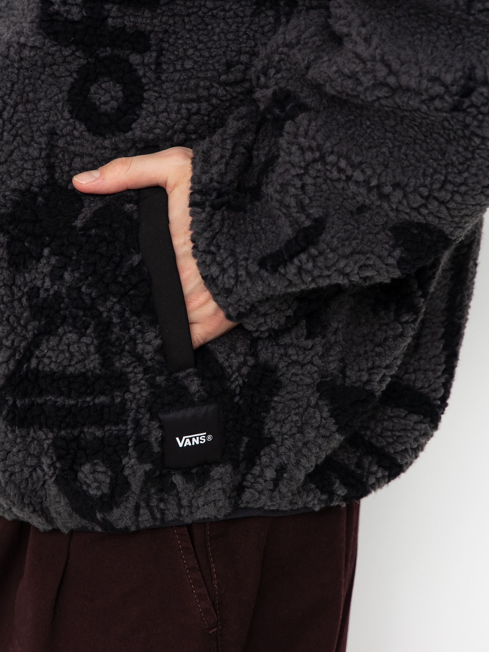 Pánský Fleecová mikina Vans Stiller Sherpa Full Zip (asphalt/black)