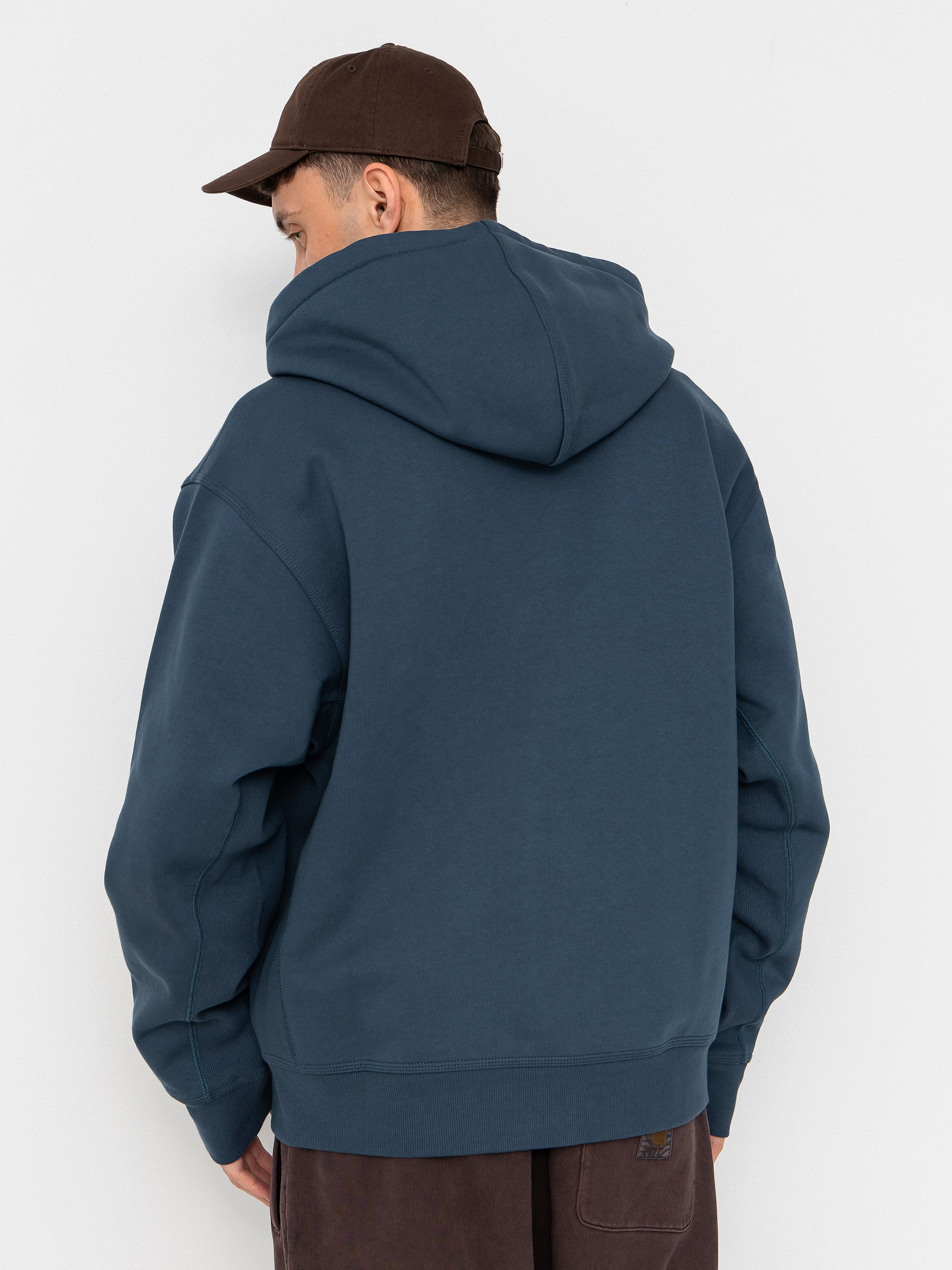 Mikina s kapucí Carhartt WIP American Script ZHD (office blue)