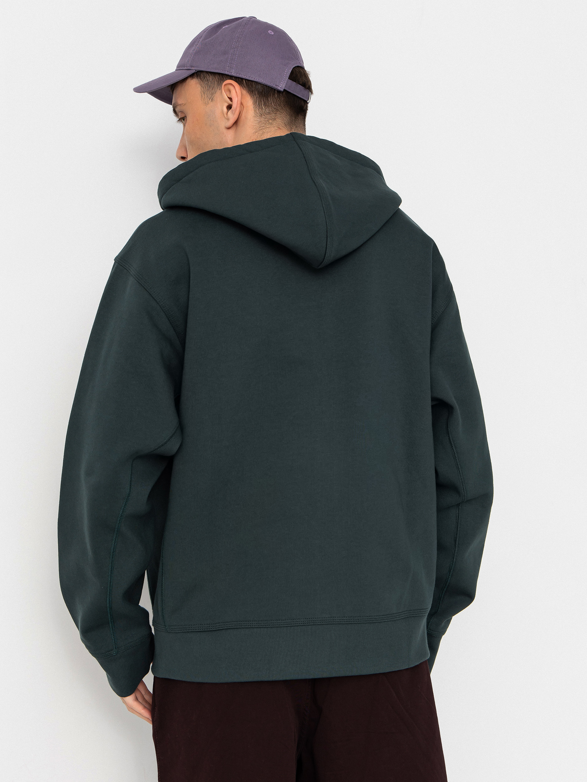 Mikina s kapucí Carhartt WIP American Script ZHD (kale green)