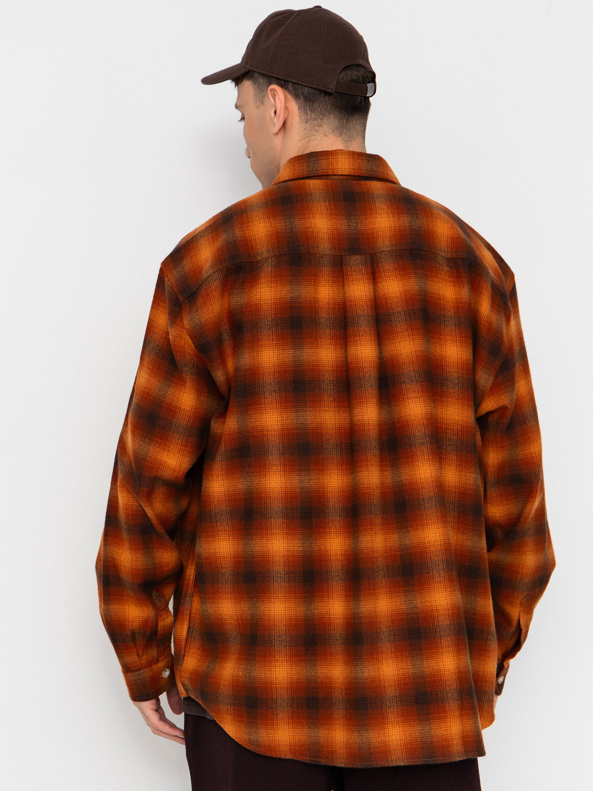 Košile Polar Skate Mitchell Shadow Check (caramel)