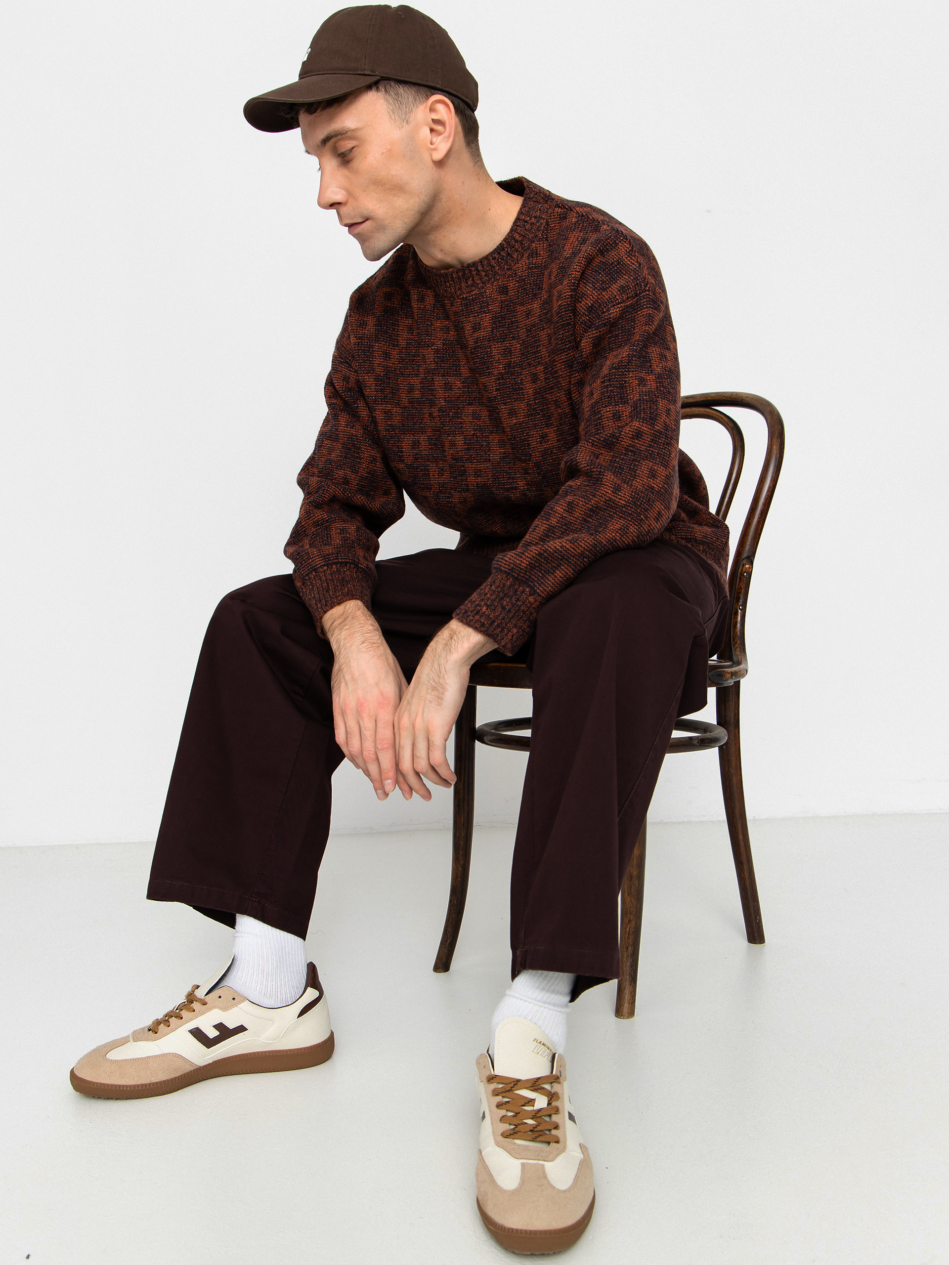 Svetr Polar Skate George P Pattern (navy/orange)