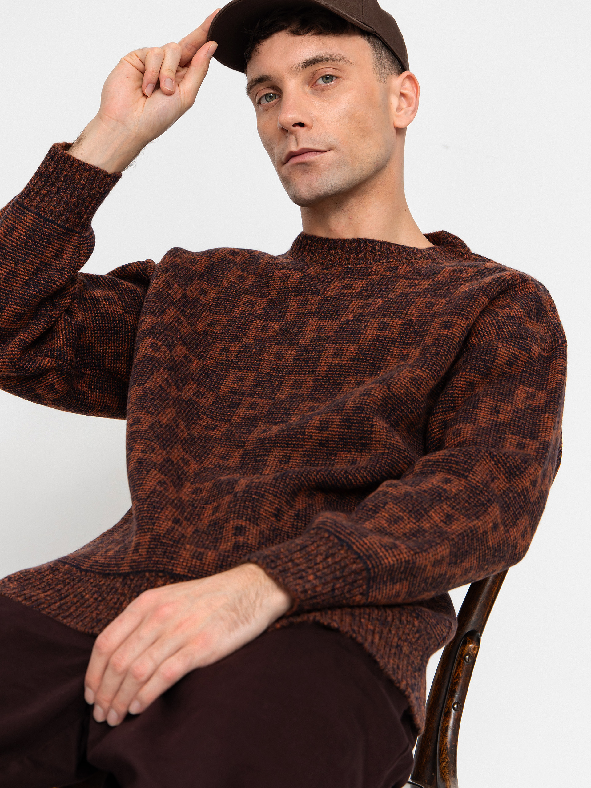 Svetr Polar Skate George P Pattern (navy/orange)