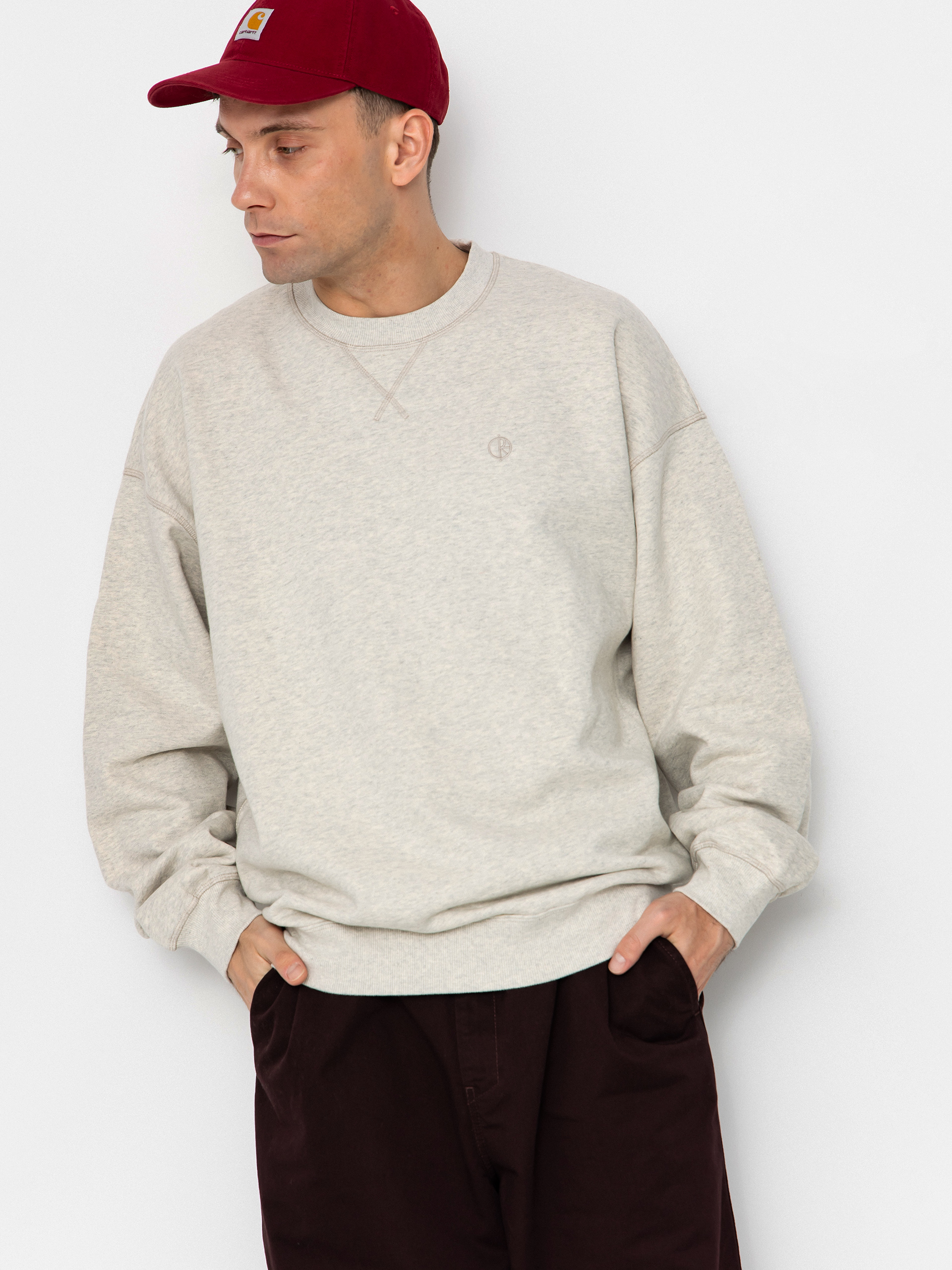 Mikina Polar Skate Frankie Crewneck (ivory grey melange)