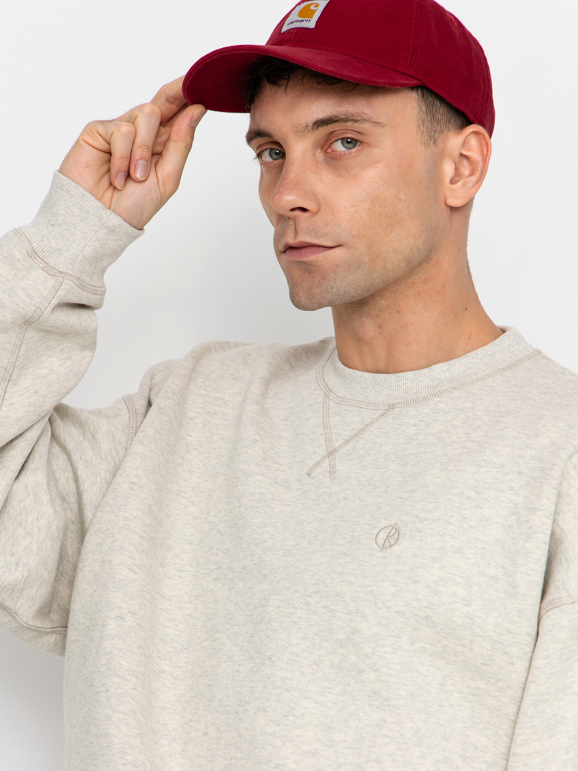 Mikina Polar Skate Frankie Crewneck (ivory grey melange)