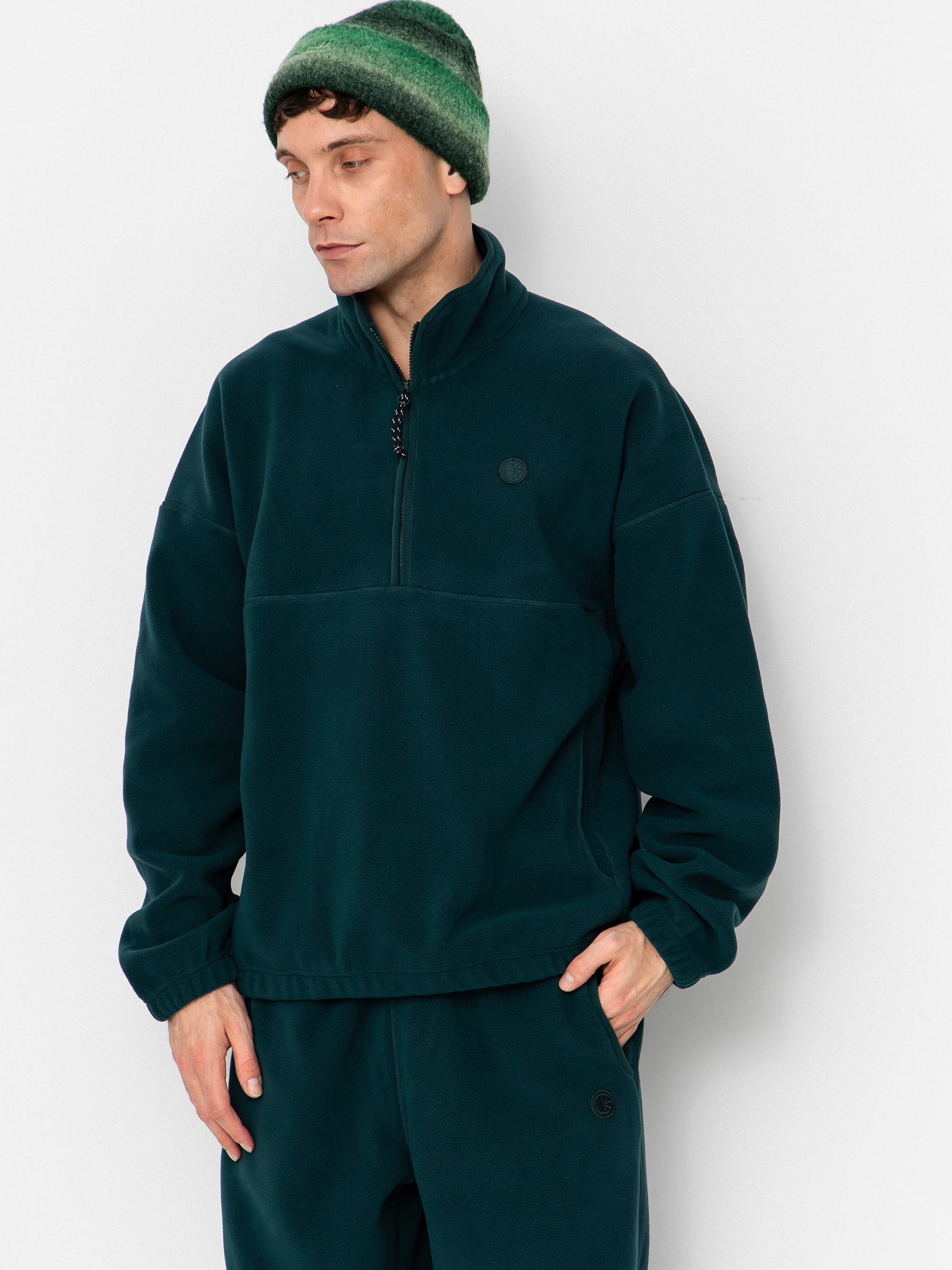 Svetr Polar Skate Ivan Half Zip (dark emerald)