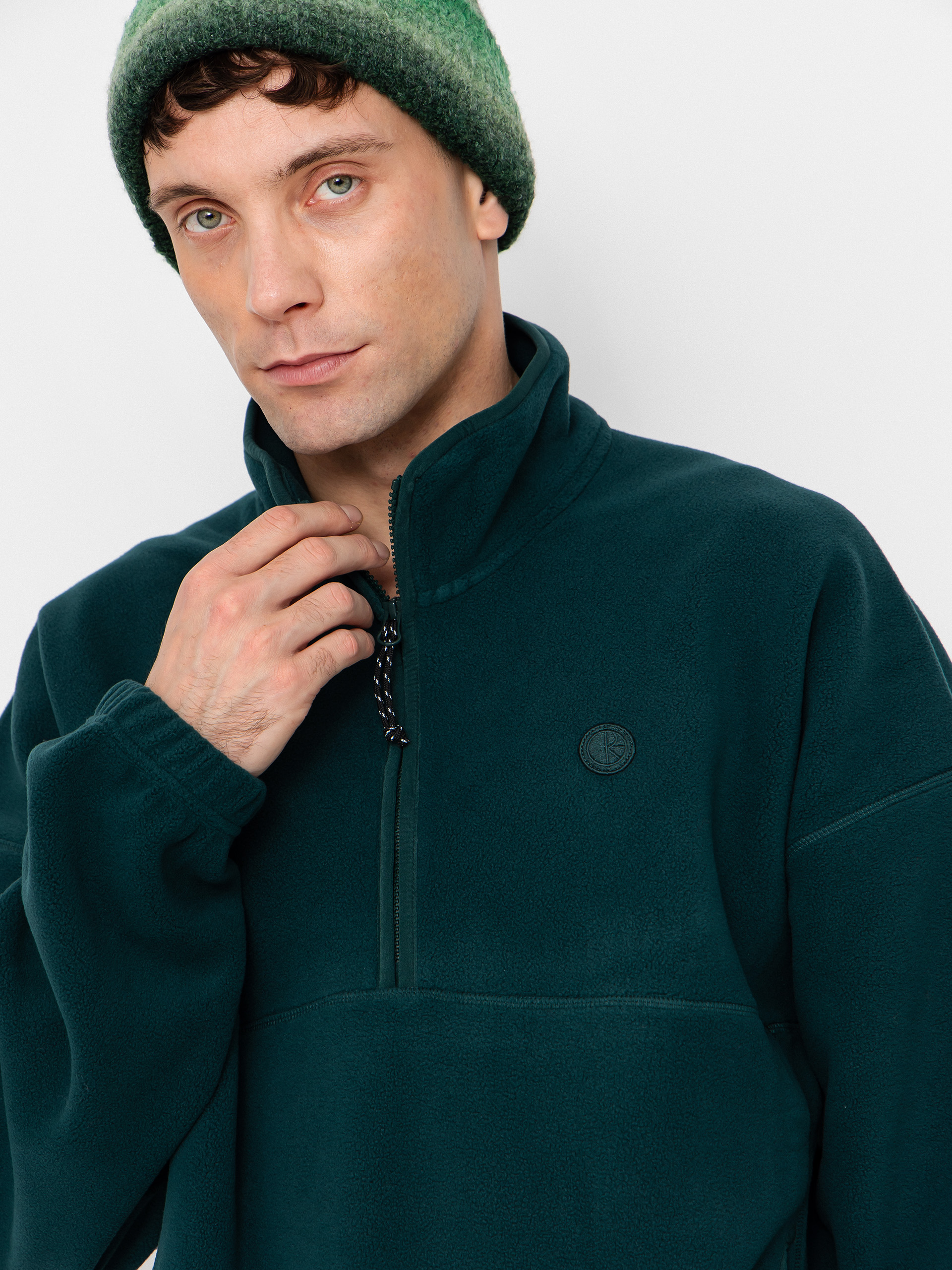 Svetr Polar Skate Ivan Half Zip (dark emerald)