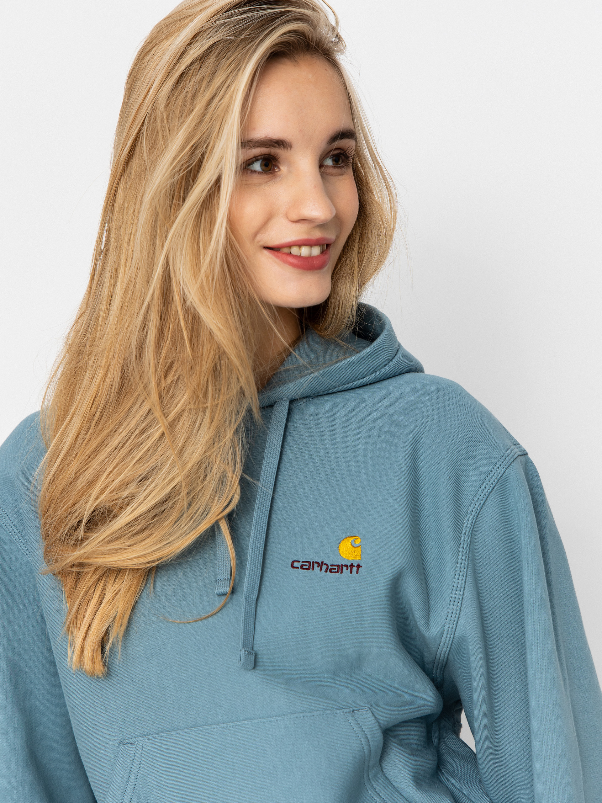 Mikina s kapucí Carhartt WIP American Script HD Wmn (citadel)