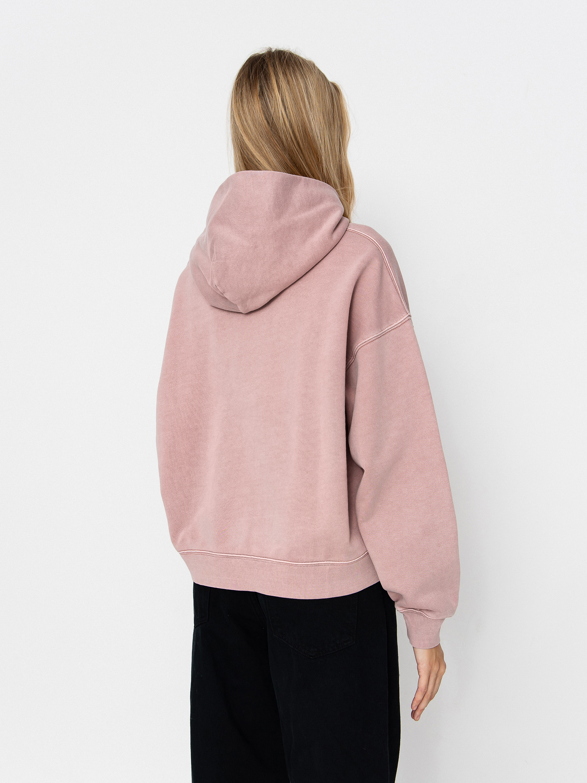 Mikina s kapucí Carhartt WIP Benton HD Wmn (glassy pink/garment dyed)