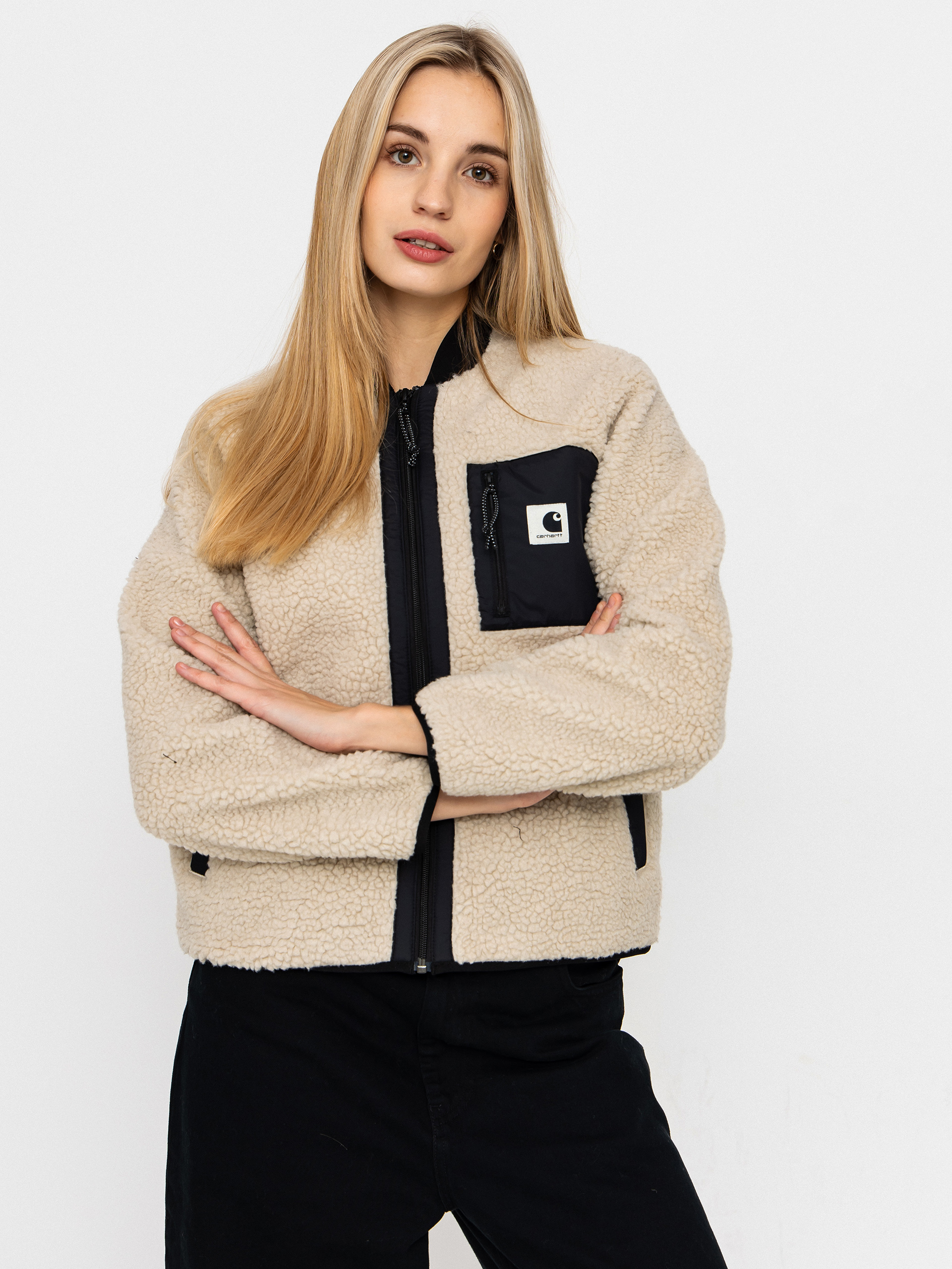 Bunda Carhartt WIP Janet Wmn (fleur de sel/black)