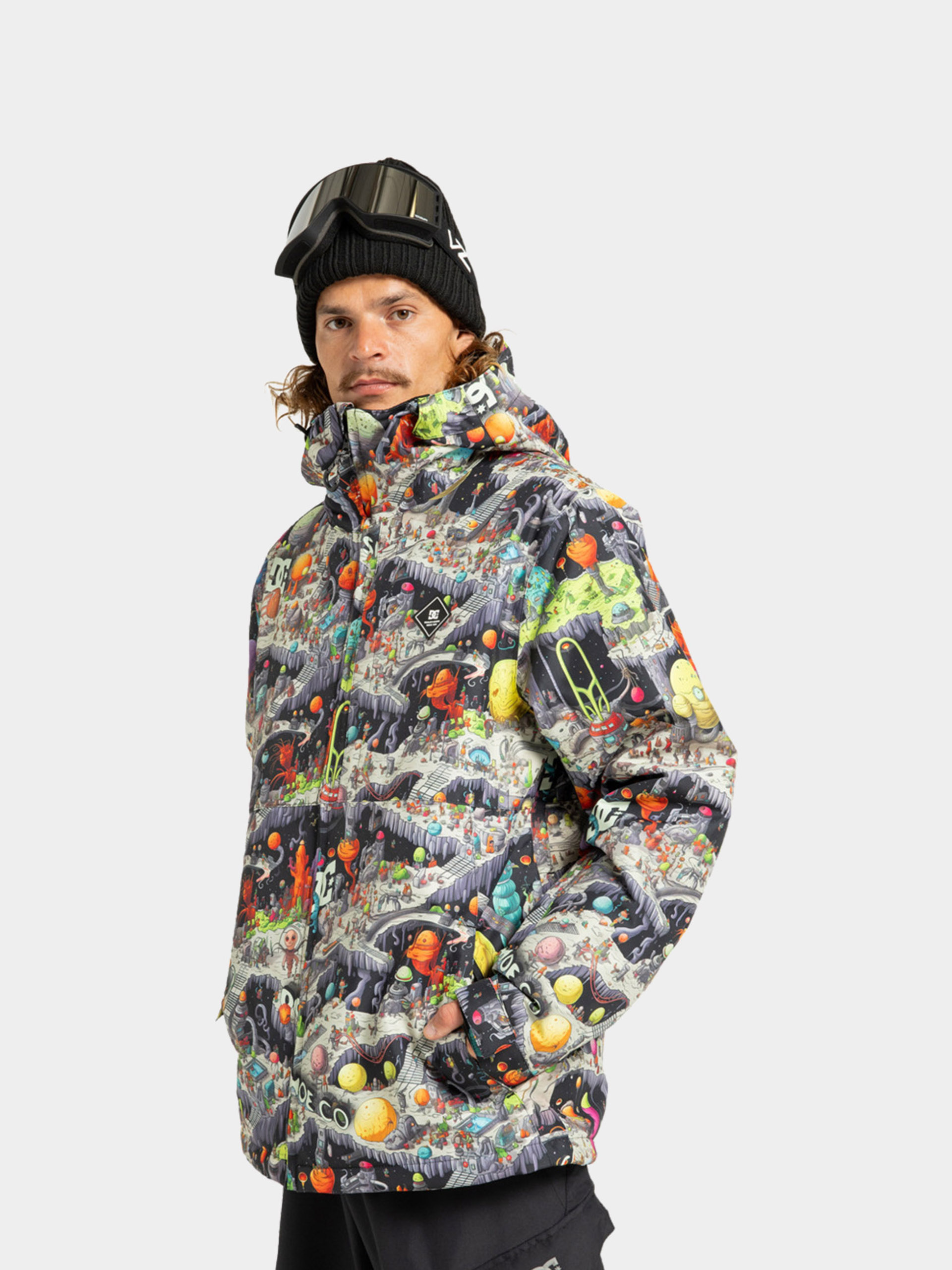 Snowboardová bunda DC Basis Print (outer world black)
